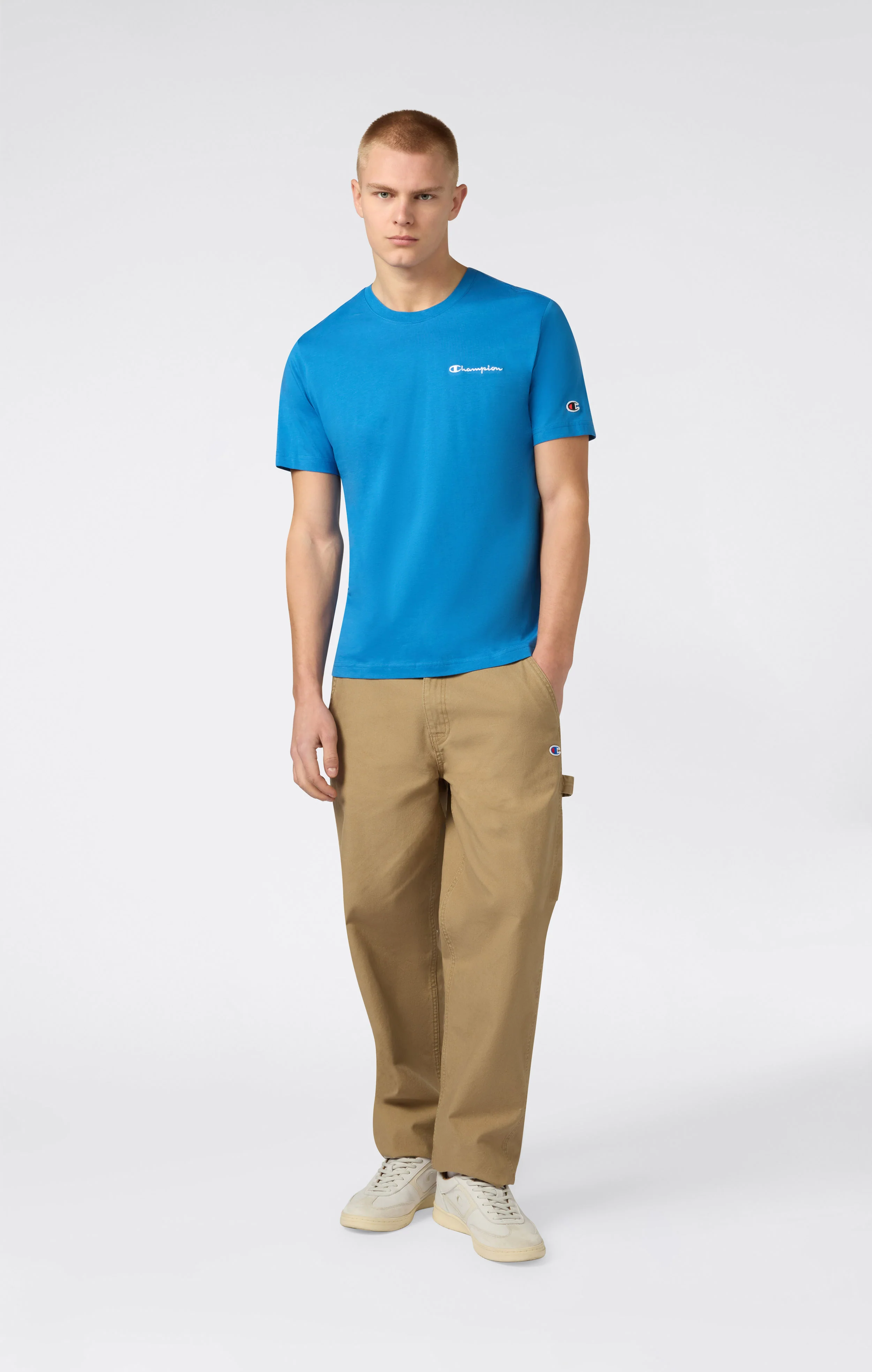 Men’s T-Shirt with Small Embroidered Logo Icons - Image 2