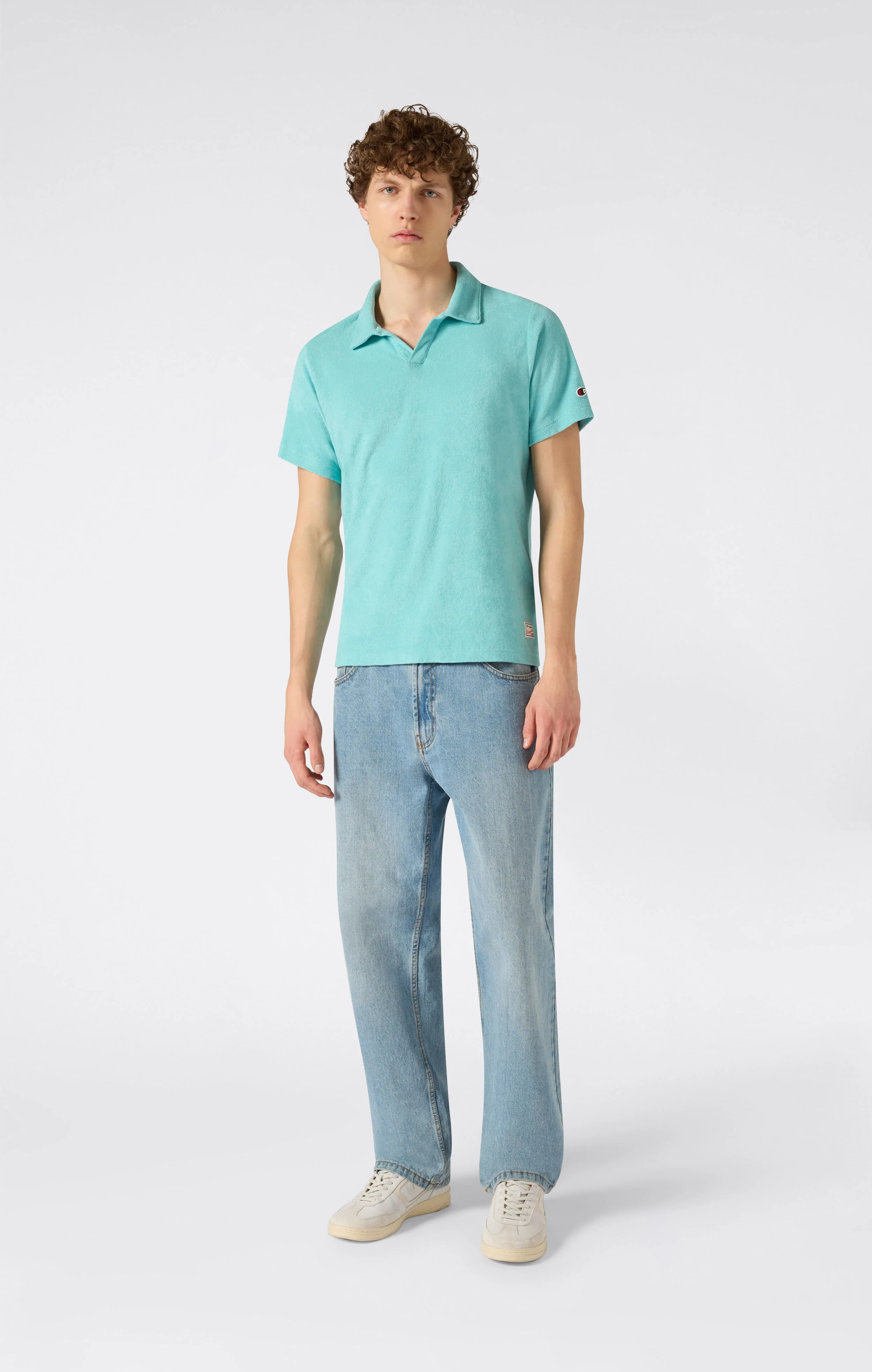 Men’s Towel Terry Polo Shirt - Image 2