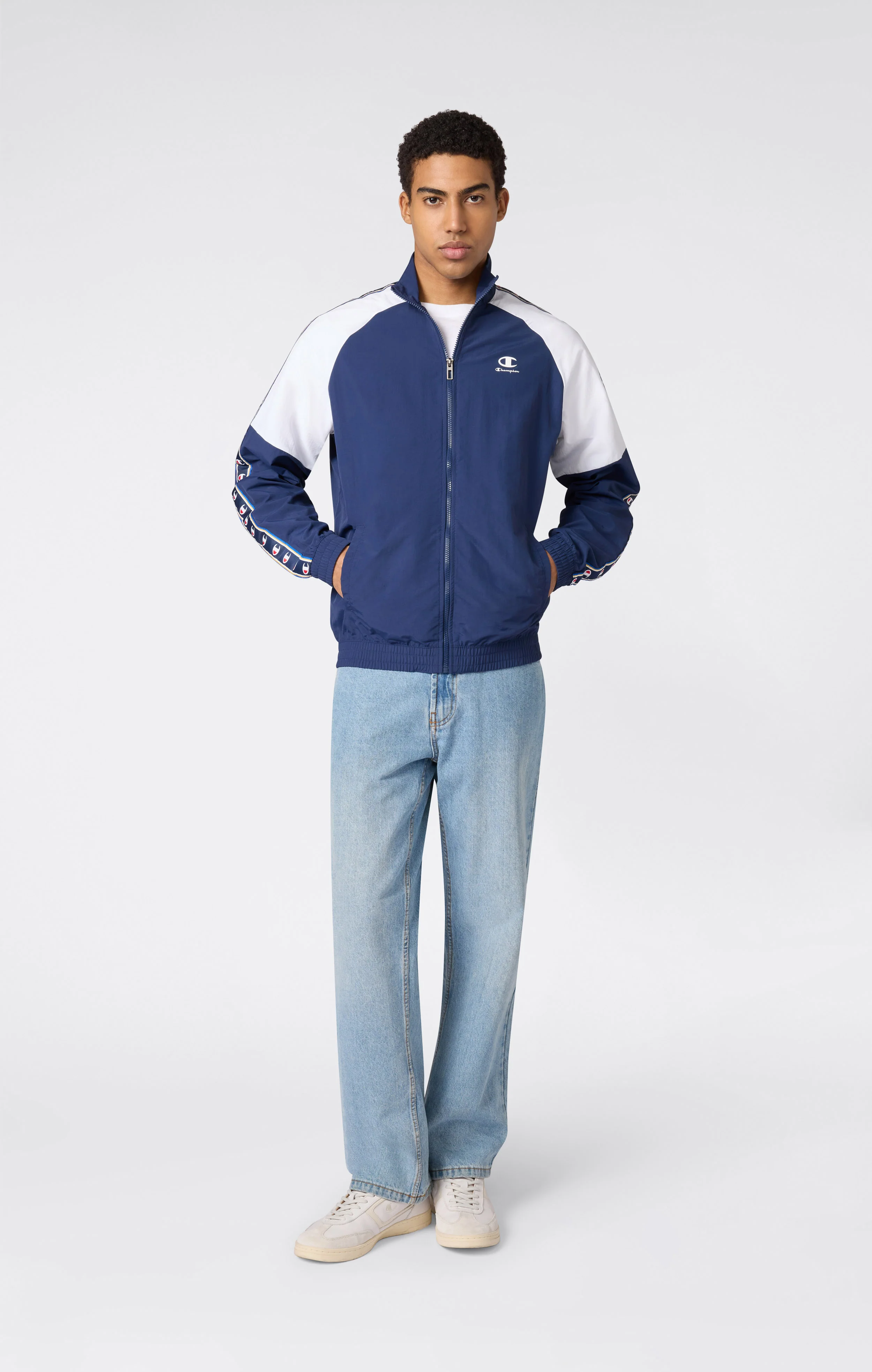Men’s Track Top with Full Zip and Tape Logo - Image 2