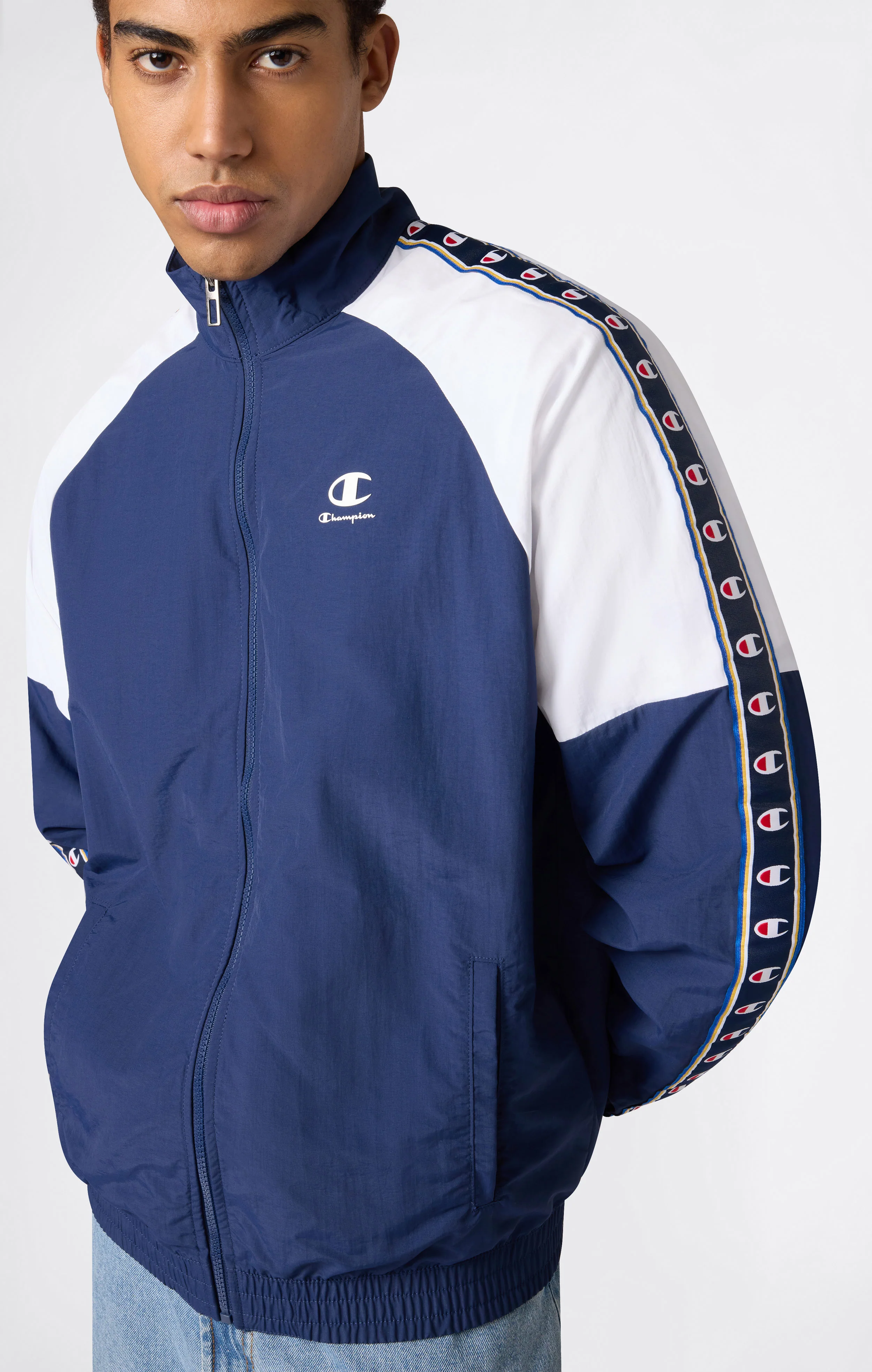Men’s Track Top with Full Zip and Tape Logo - Image 3