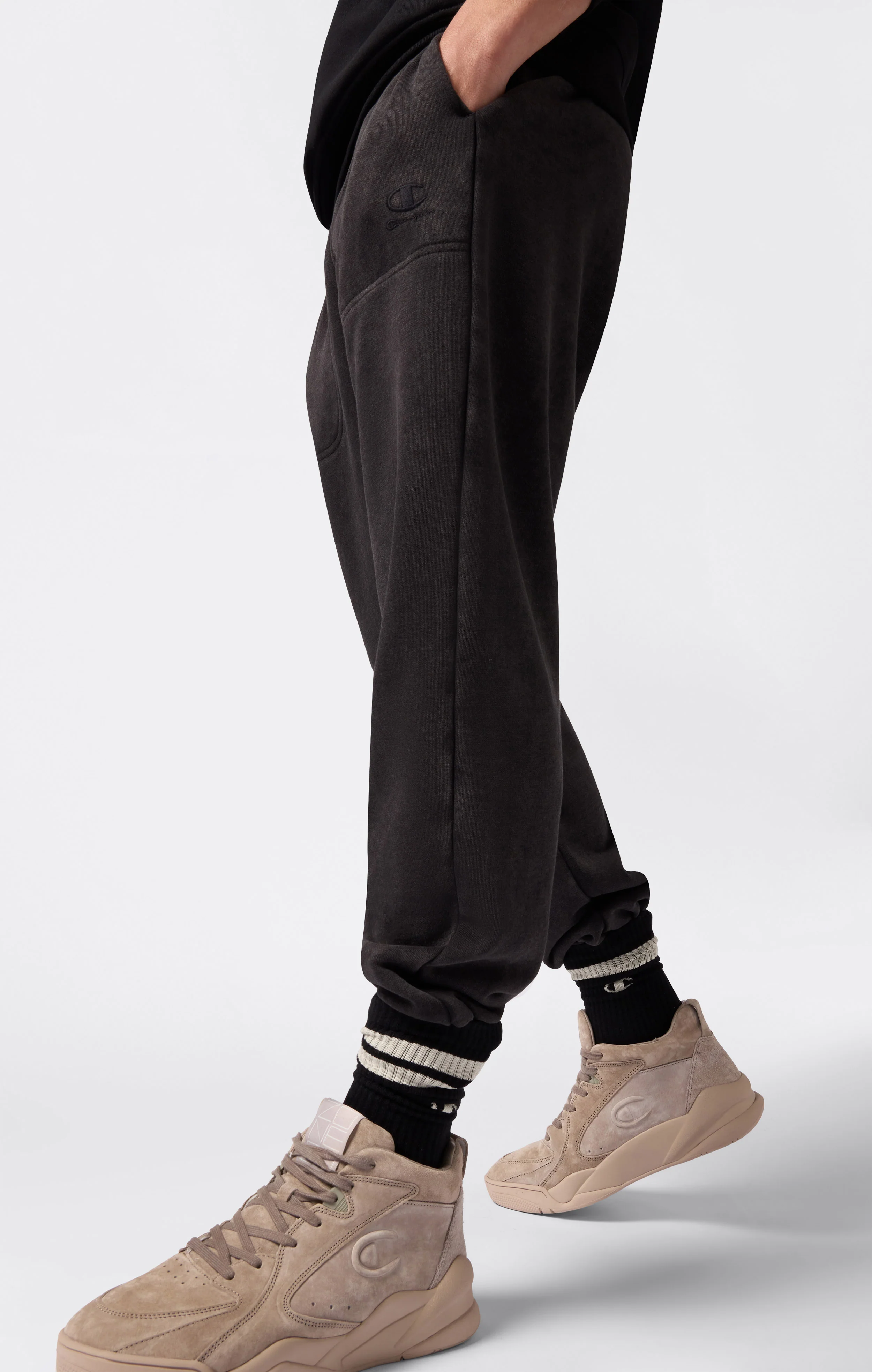 Men’s Washed Fleece Elastic Cuff Pants Icons - Image 5