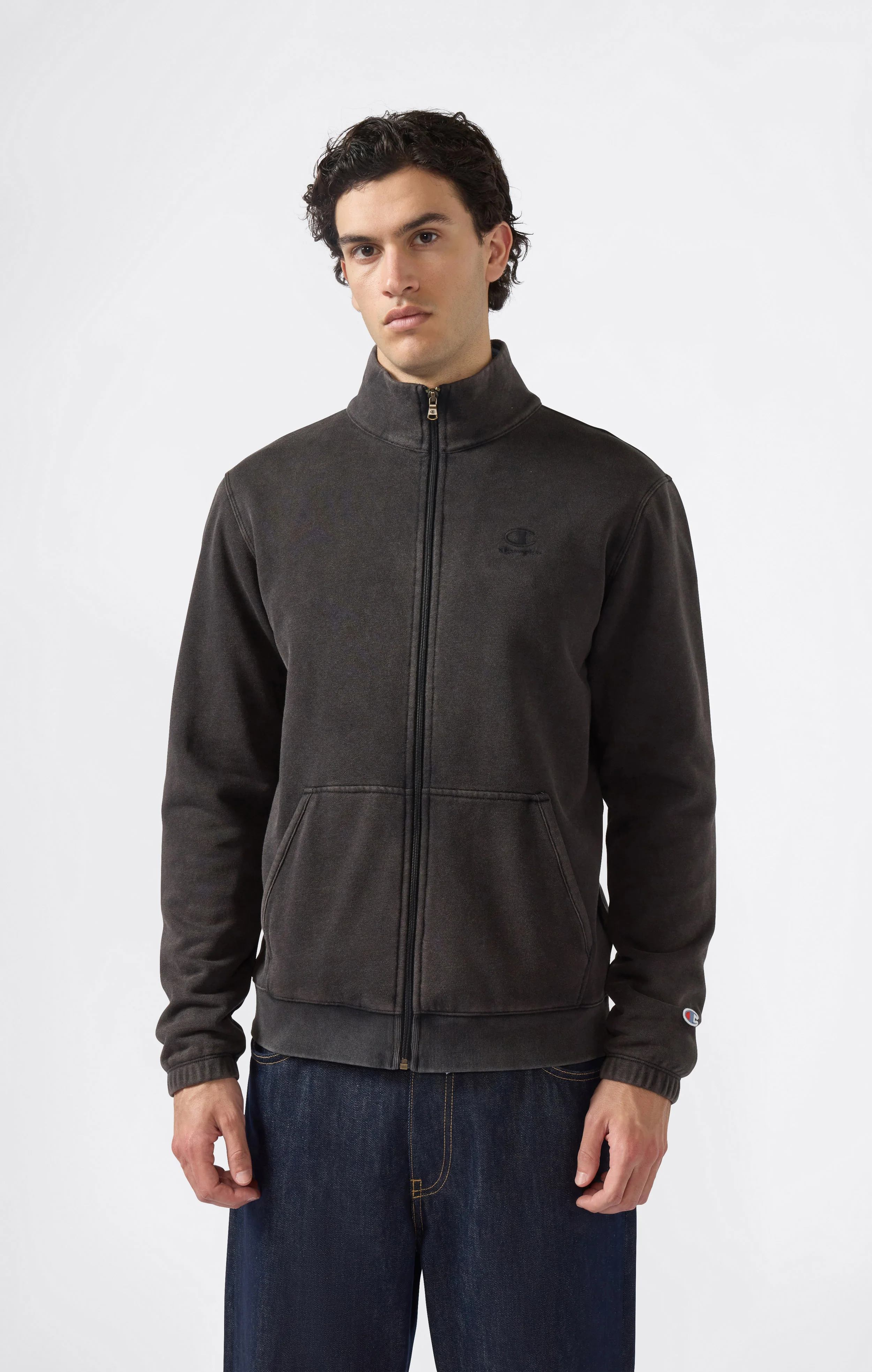 Men’s Washed Full Zip Fleece Sweatshirt Icons - Image 3