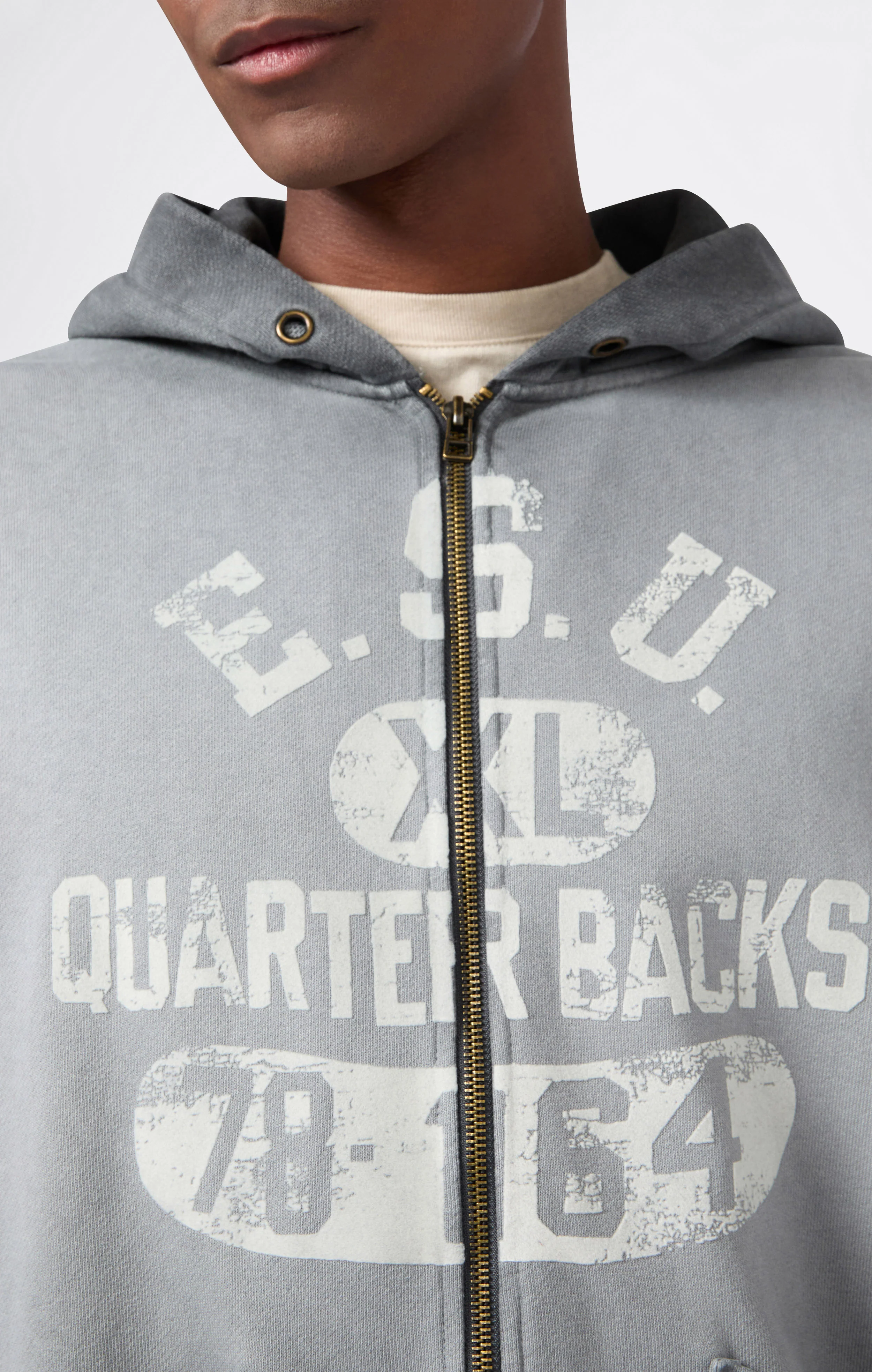 Men’s Washed Full Zip Hoodie Loose Fit Time Capsule - Image 4