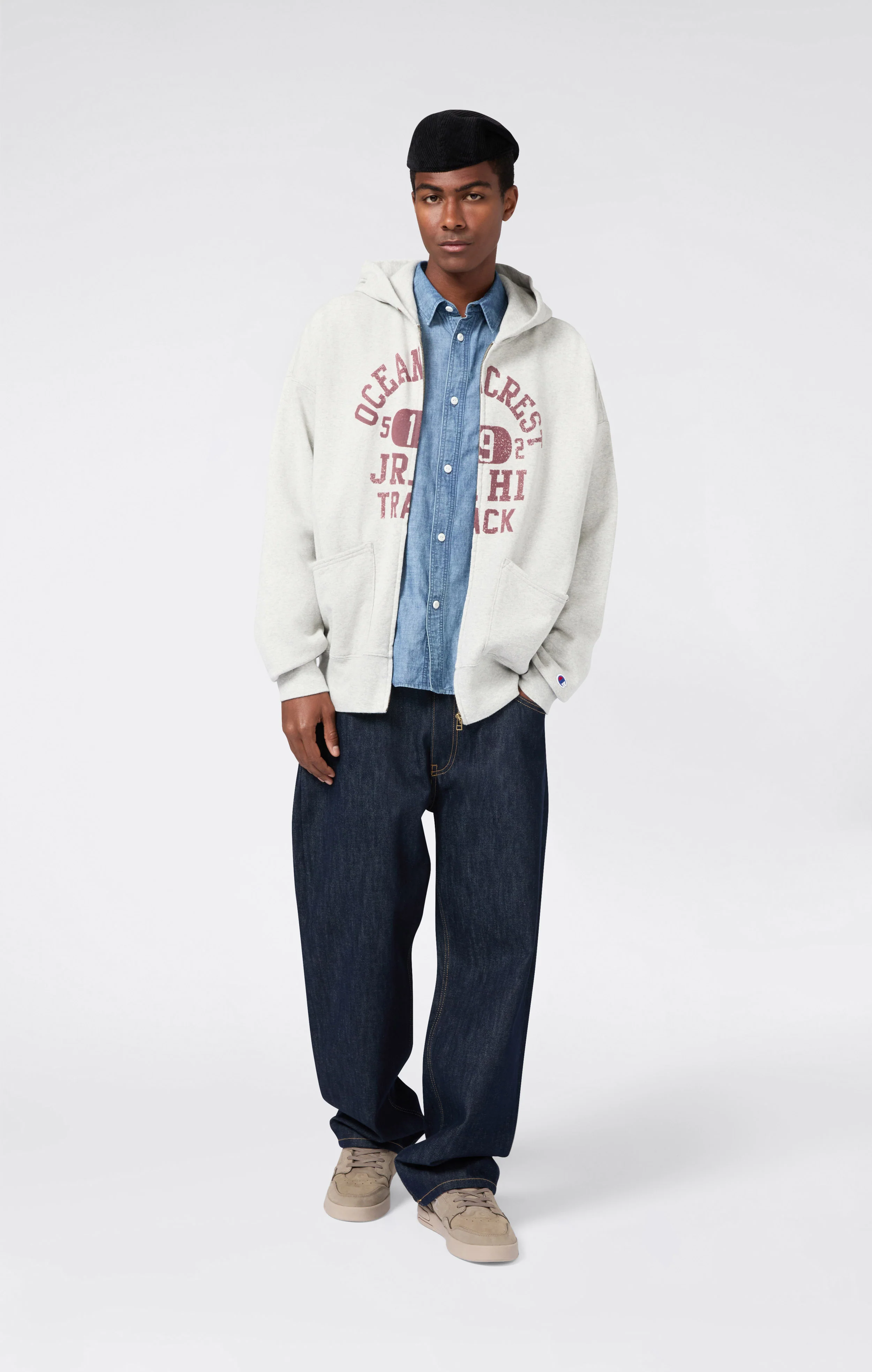 Men’s Washed Full Zip Hoodie Loose Fit Time Capsule - Image 5