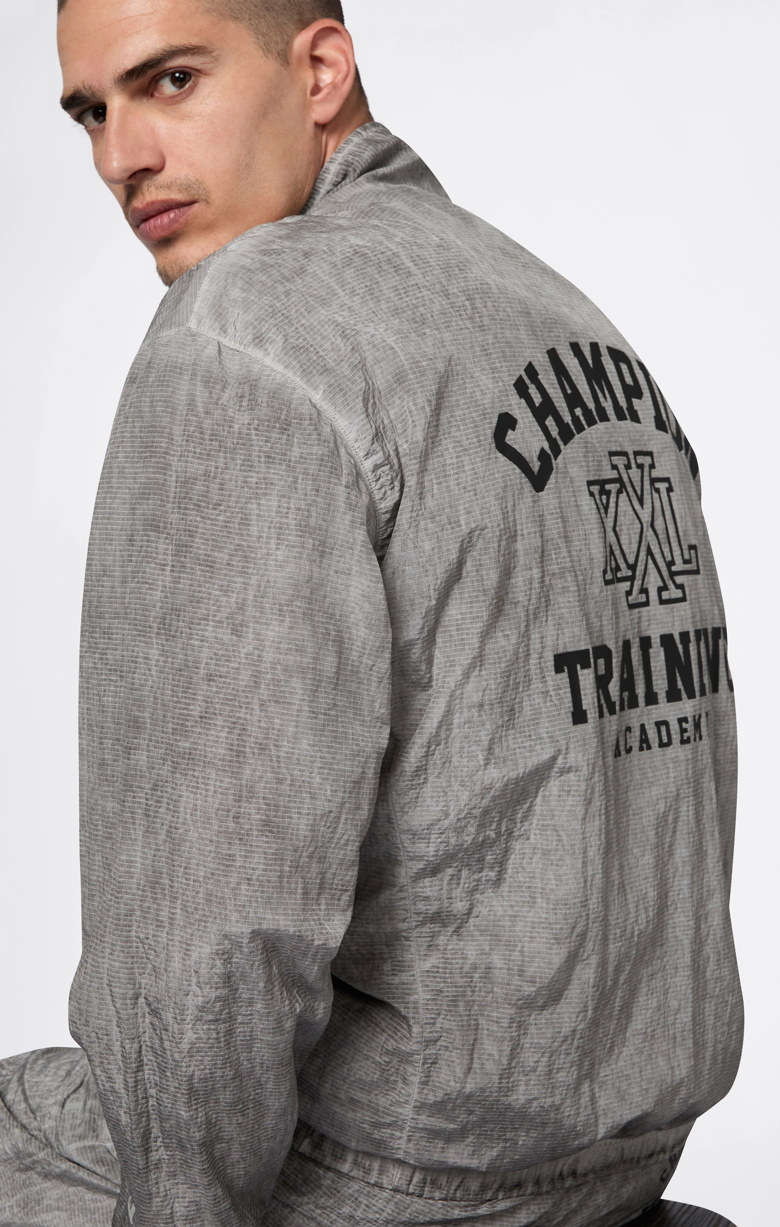Men’s Washed Full Zip Nylon Top - Image 4
