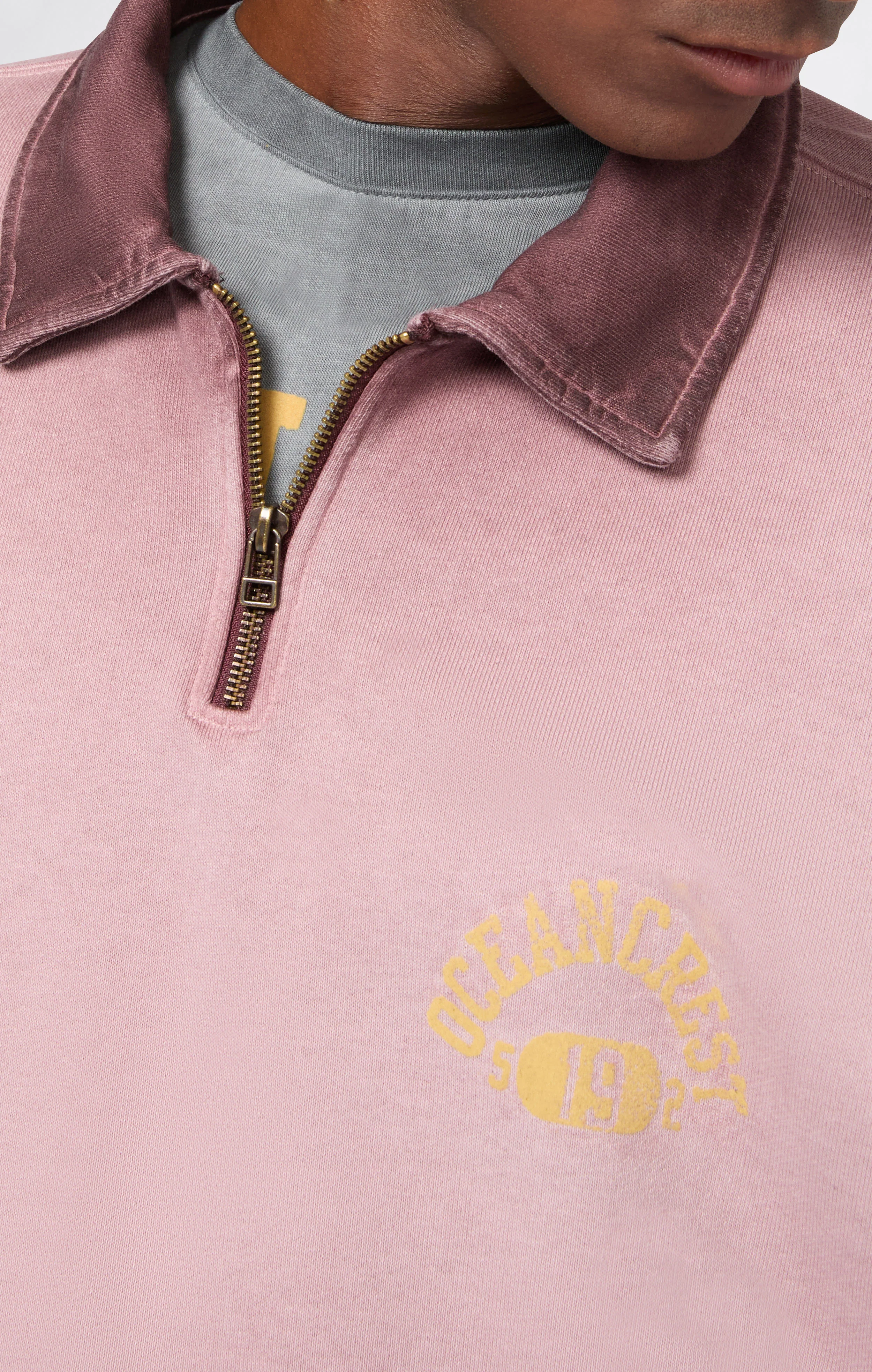 Men’s Washed Polo Half-Zip Neck Heavyweight Sweatshirt Time Capsule - Image 2