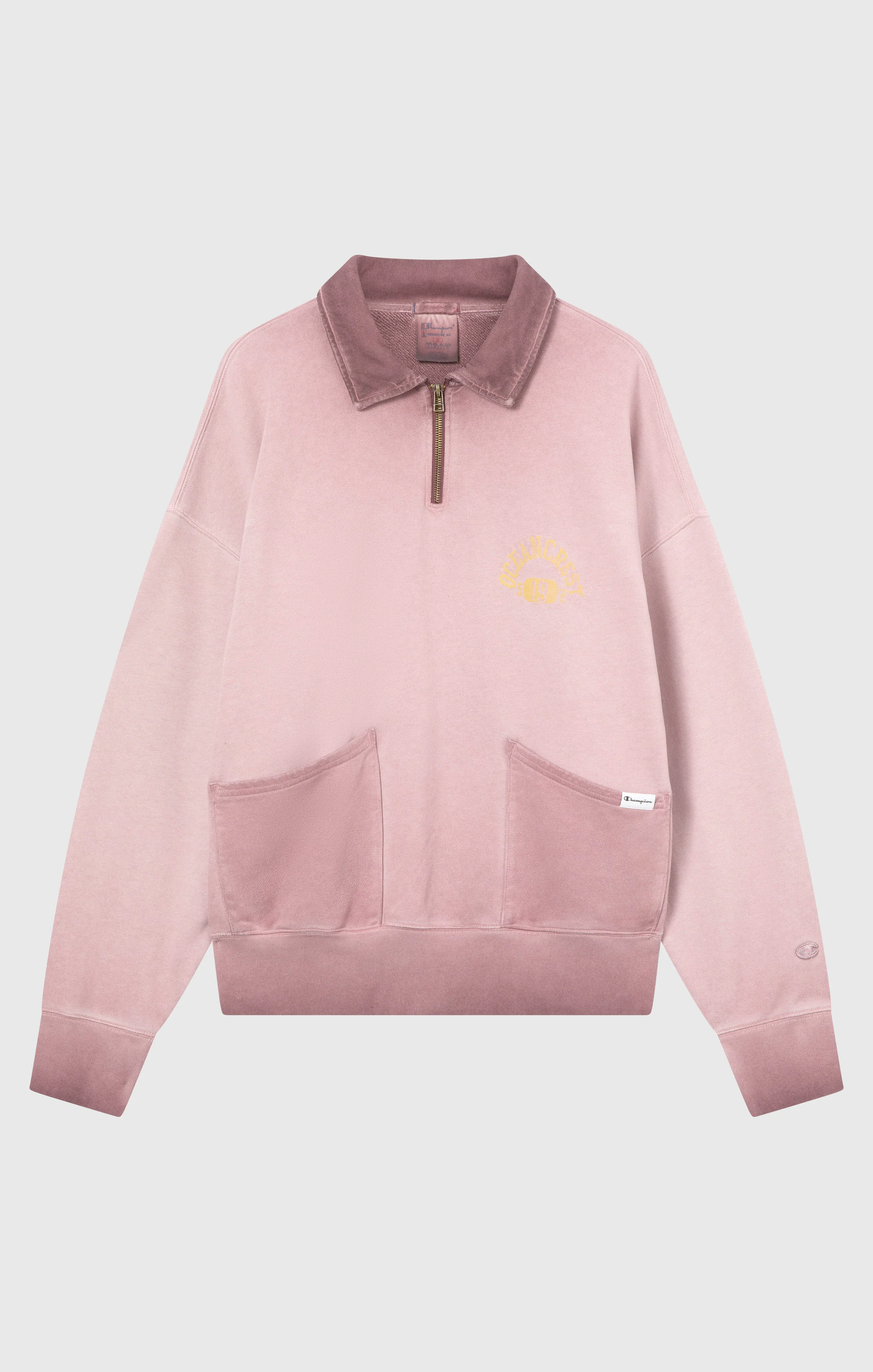 Men’s Washed Polo Half-Zip Neck Heavyweight Sweatshirt Time Capsule - Image 6