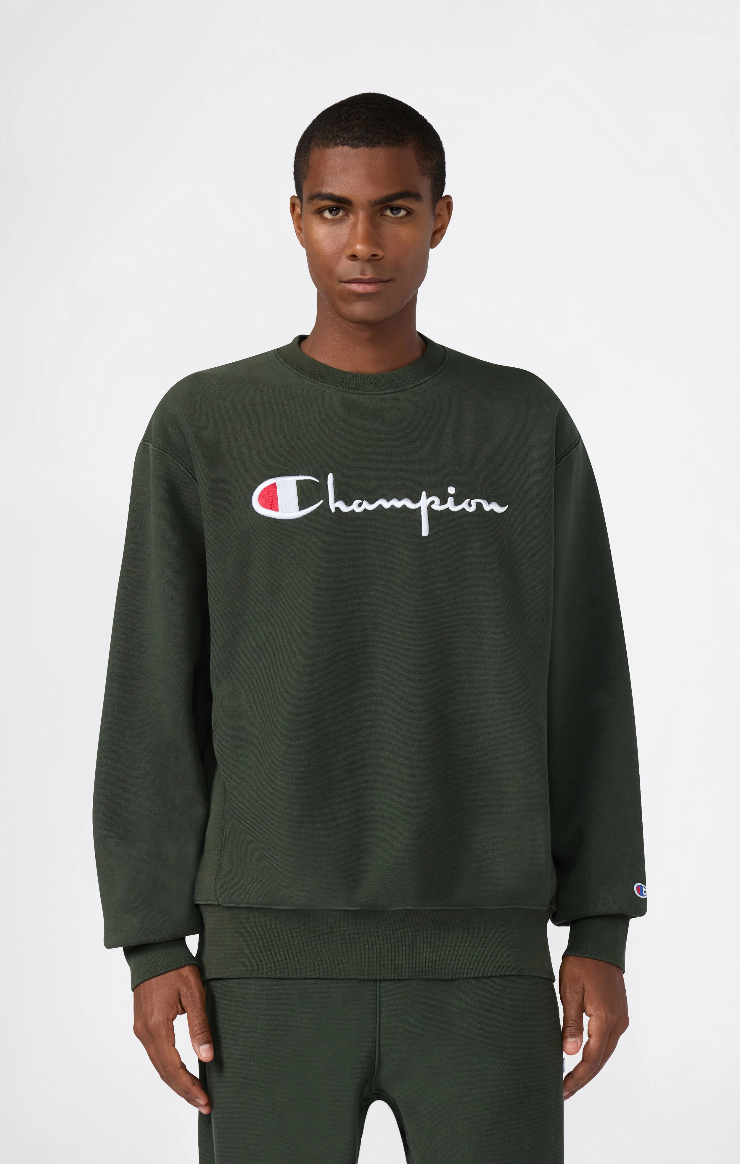 Men’s Heavyweight Crewneck Sweatshirt with Brushed Fleece Interior Reverse Weave