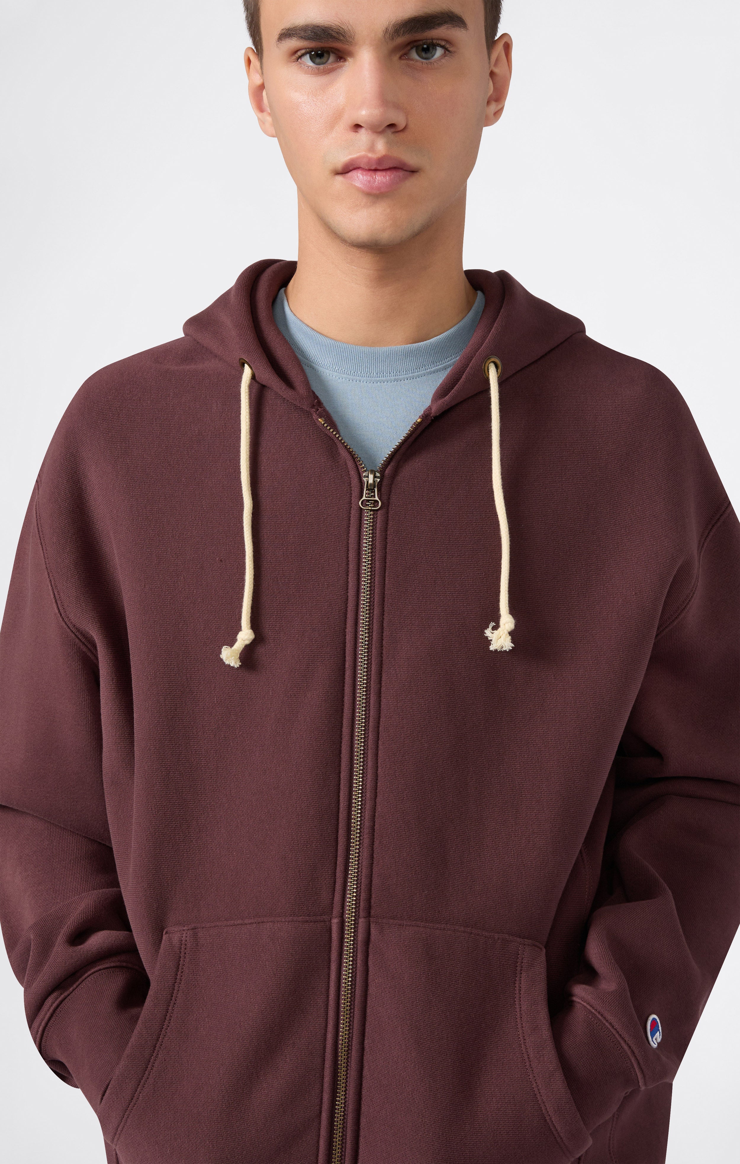 Men's Fleece Full Zip Hoodie Reverse Weave - Image 3