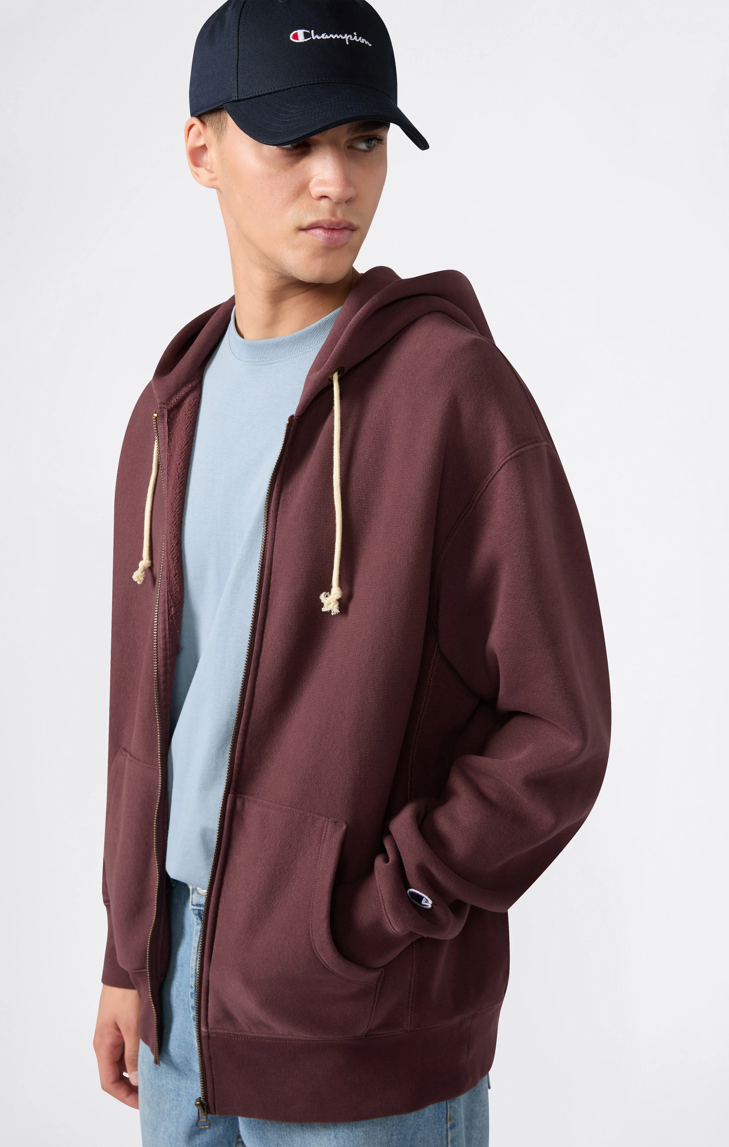 Men's Fleece Full Zip Hoodie Reverse Weave - Image 4