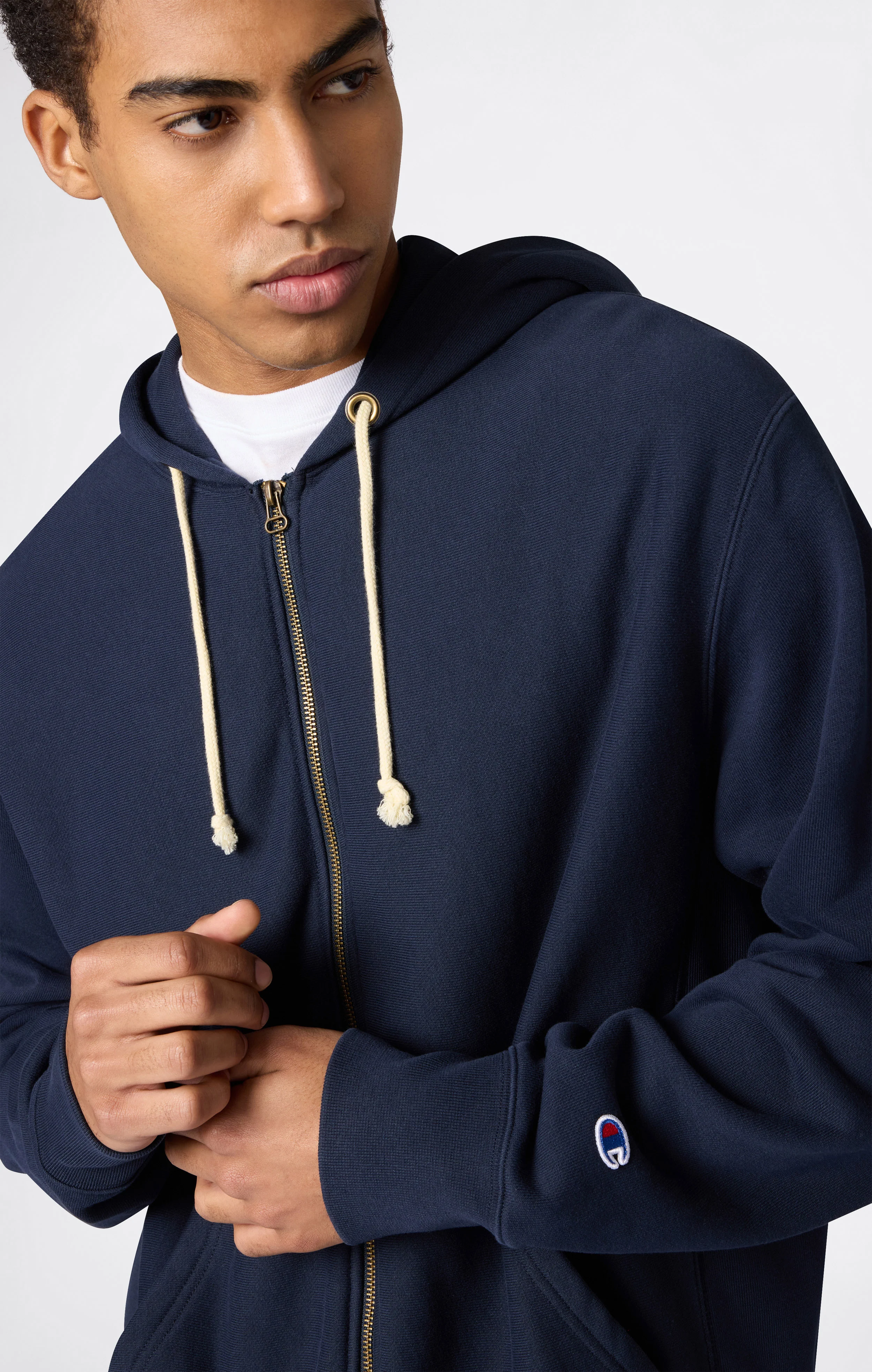 Men’s Full Zip Hoodie Sweatshirt Reverse Weave - Image 3