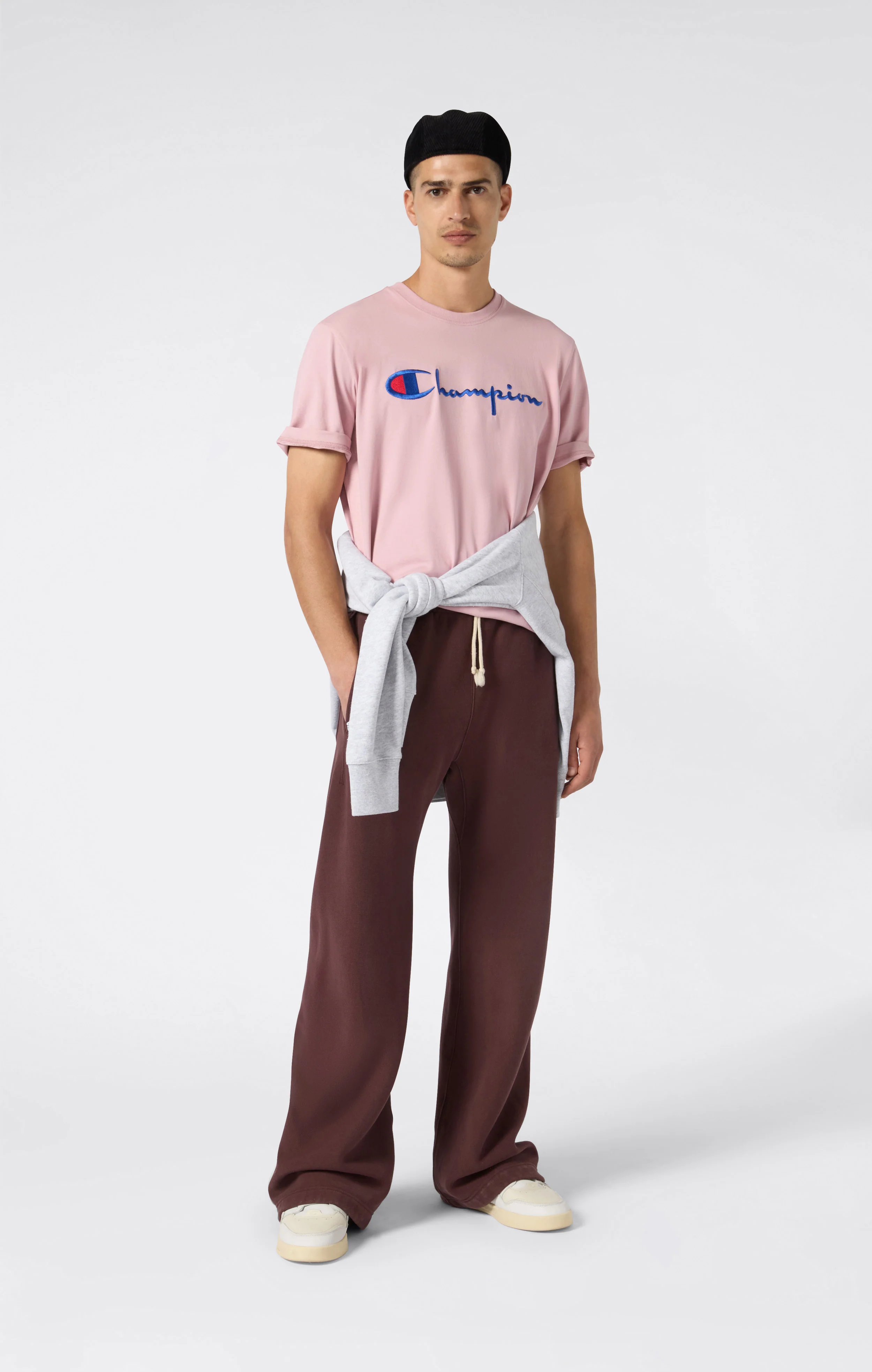 Men’s Heavyweight Wide-Leg Fleece Jogger Pants Reverse Weave - Image 3