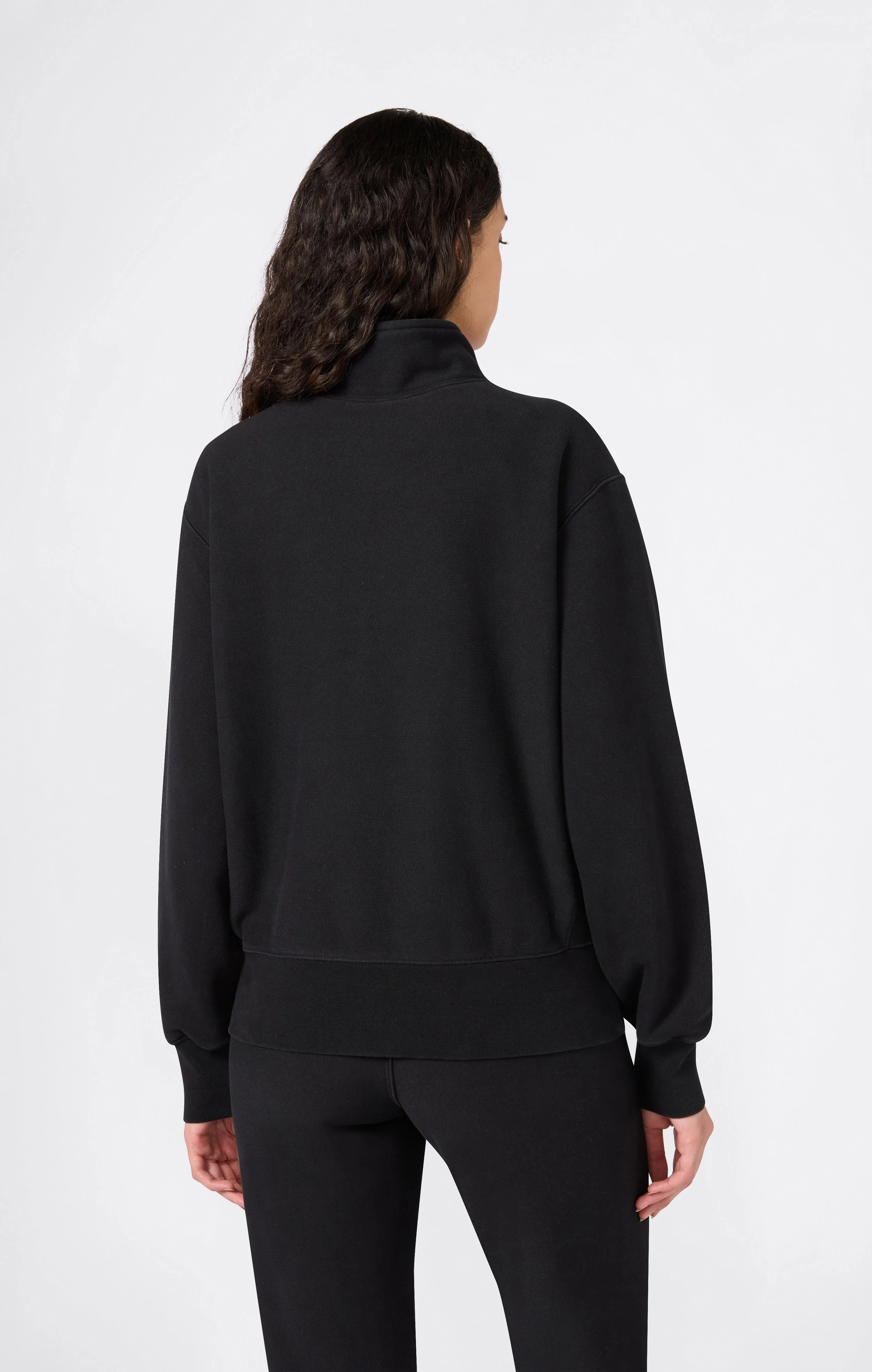 Women’s Heavyweight Half-Zip Fleece Sweatshirt Reverse Weave - Image 5