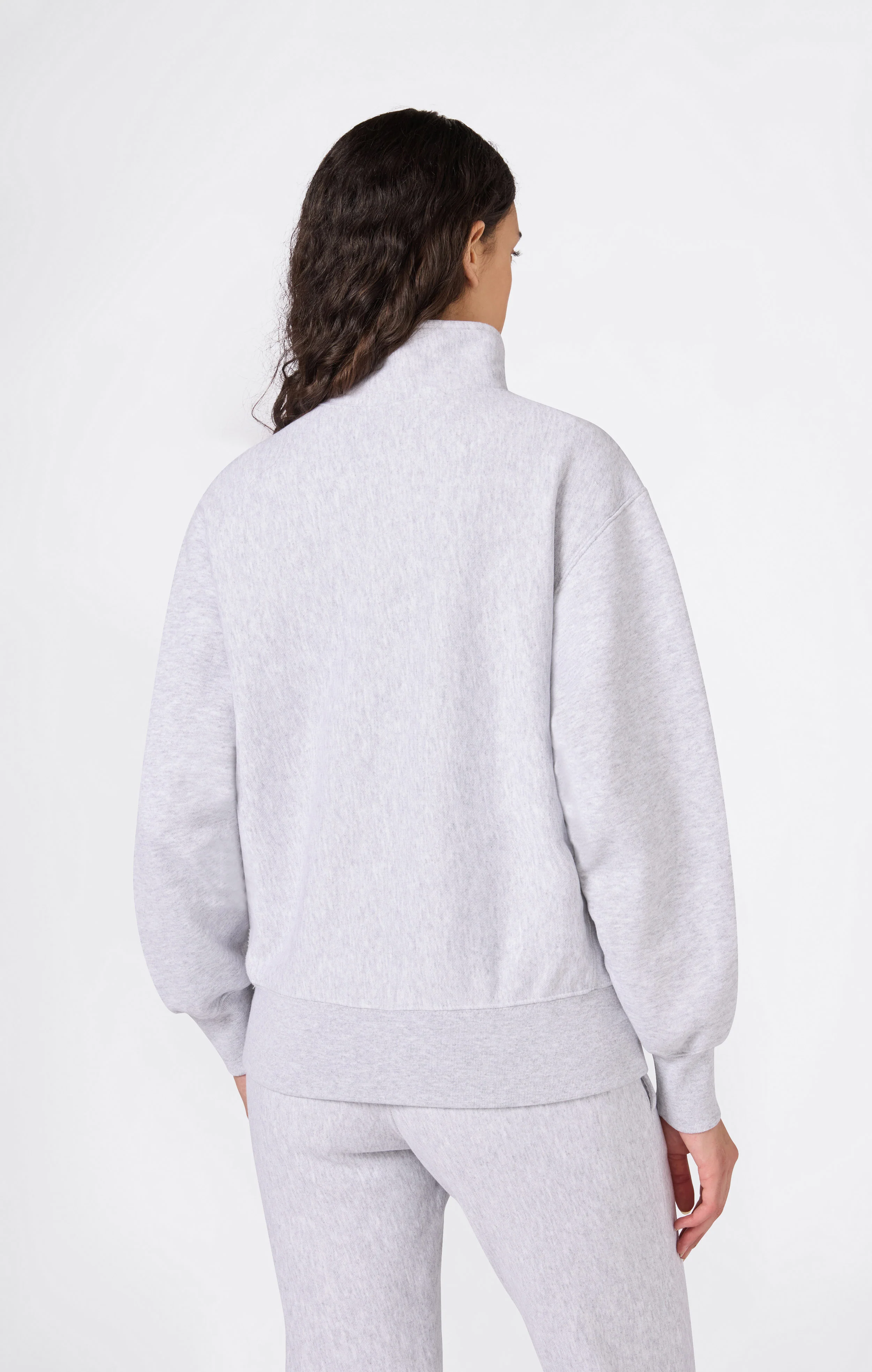 Women’s Heavyweight Half-Zip Fleece Sweatshirt Reverse Weave - Image 5