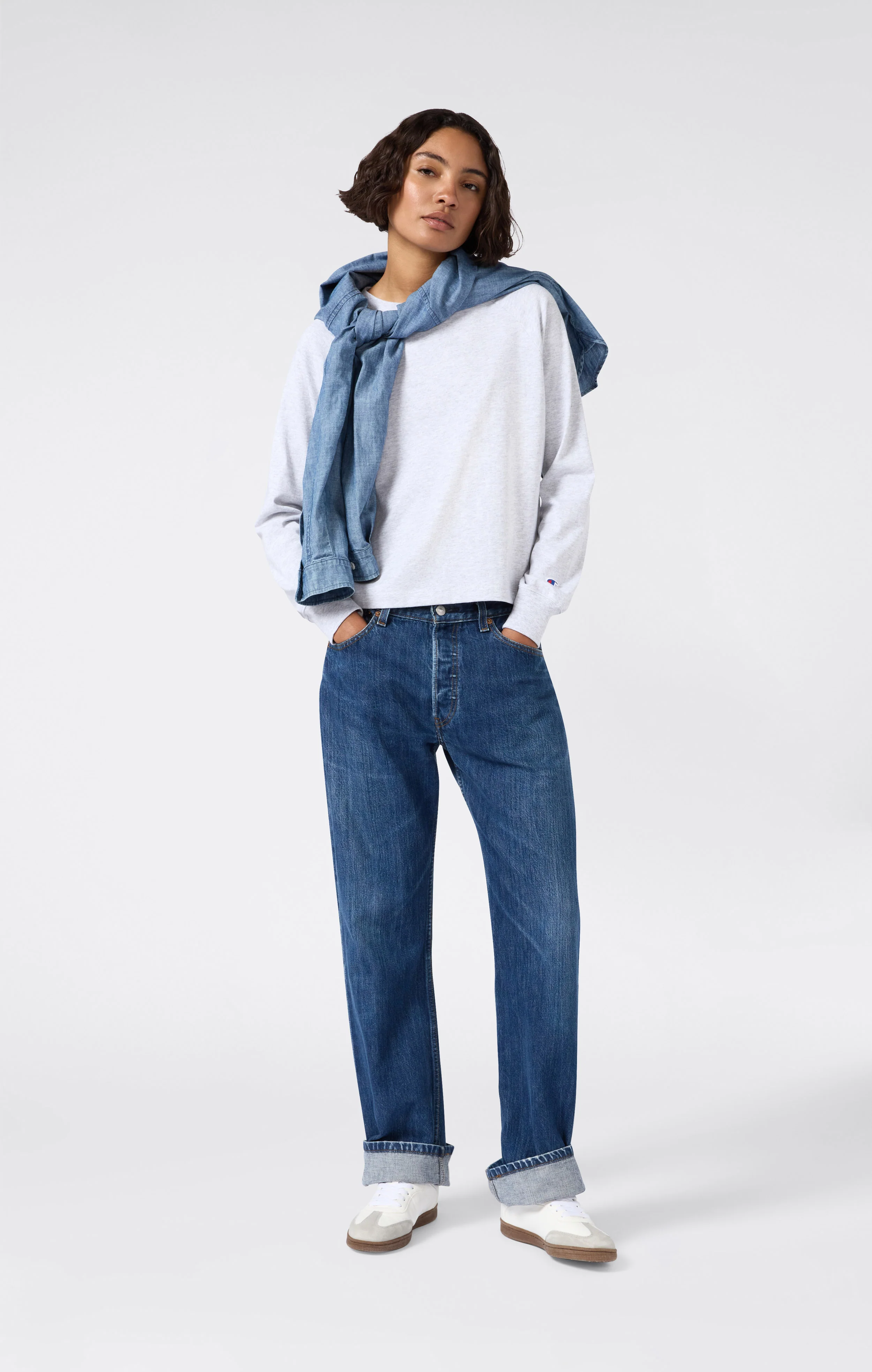 Reverse Weave Women’s Long Sleeve T-Shirt - Image 2