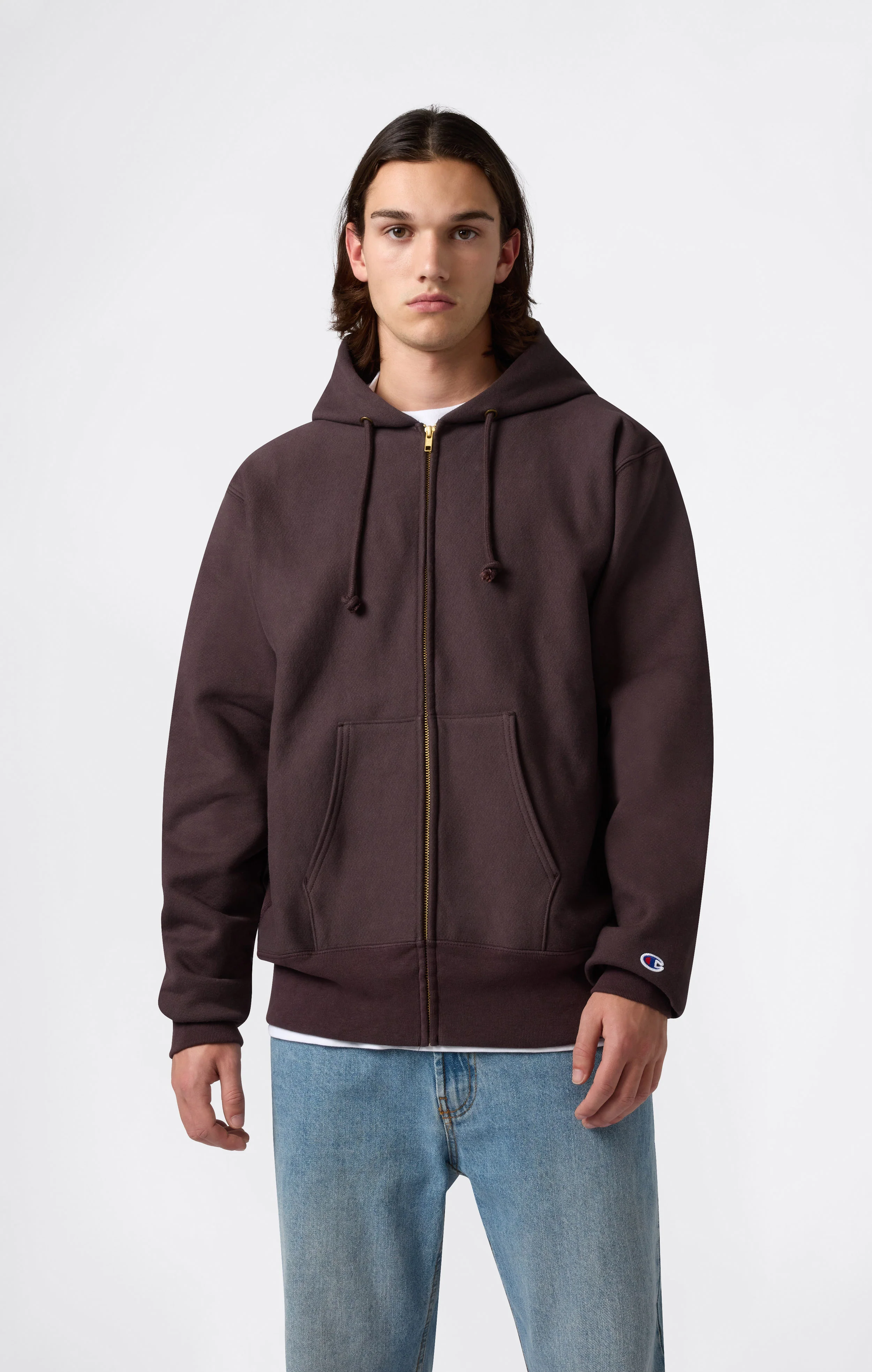 Men's Fleece Reverse Weave Zip Hooded Sweatshirt Made in USA