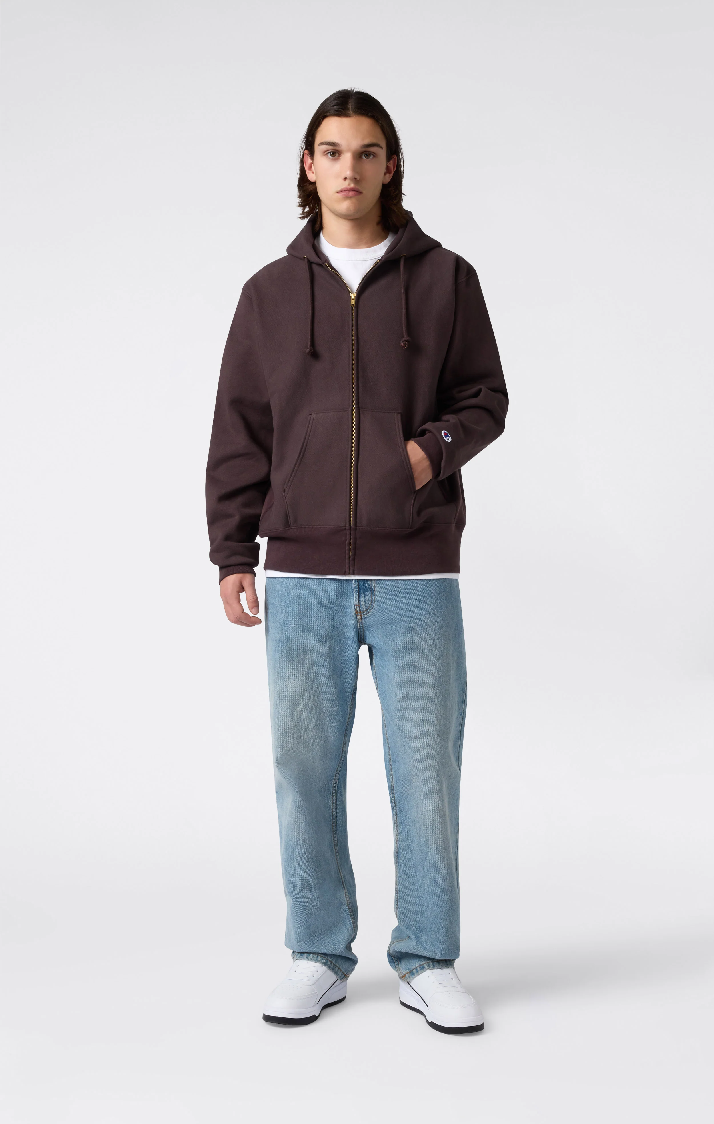 Men's Fleece Reverse Weave Zip Hooded Sweatshirt Made in USA - Image 4