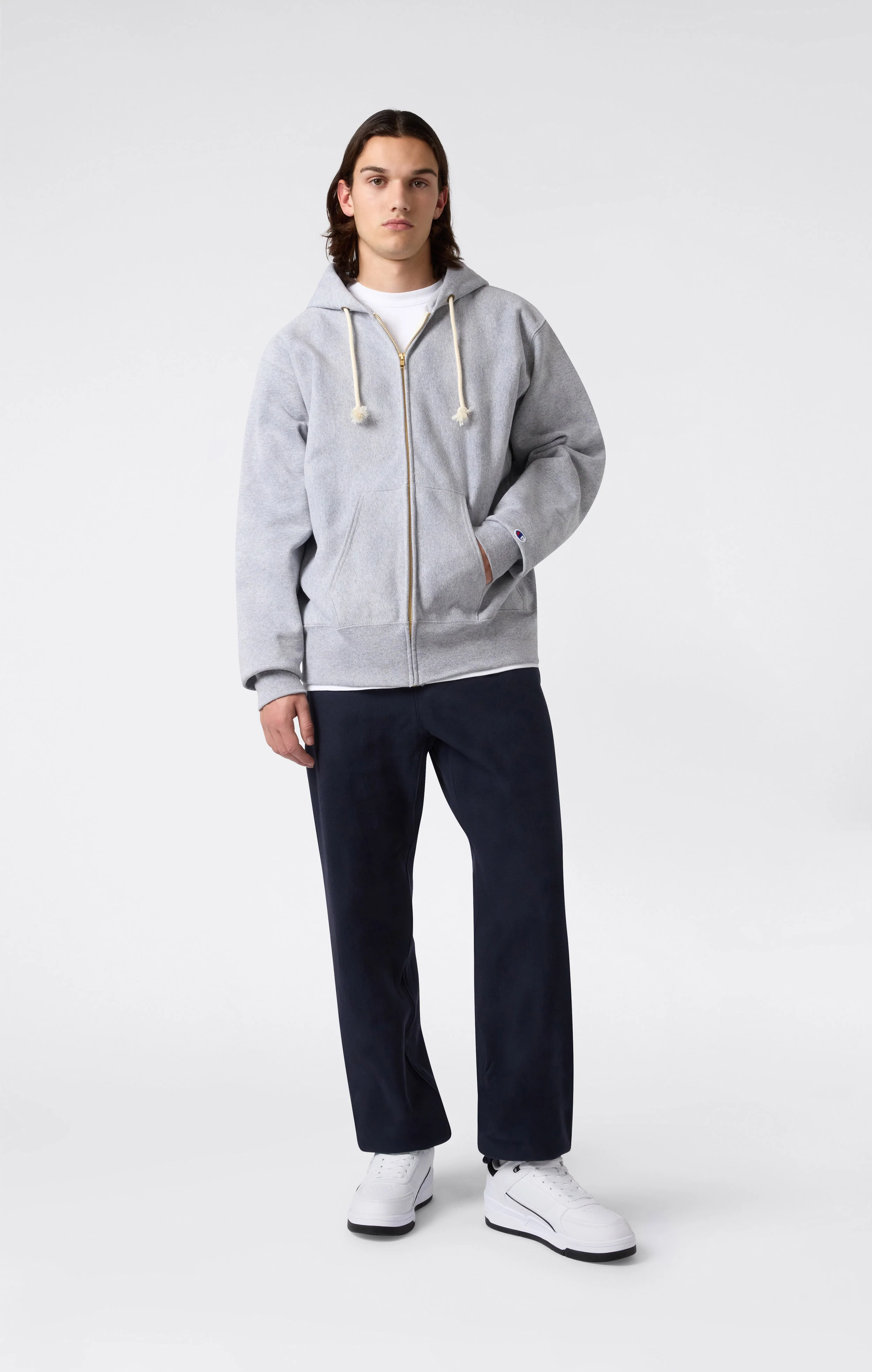 Men's Fleece Reverse Weave Zip Hooded Sweatshirt Made in USA - Image 4