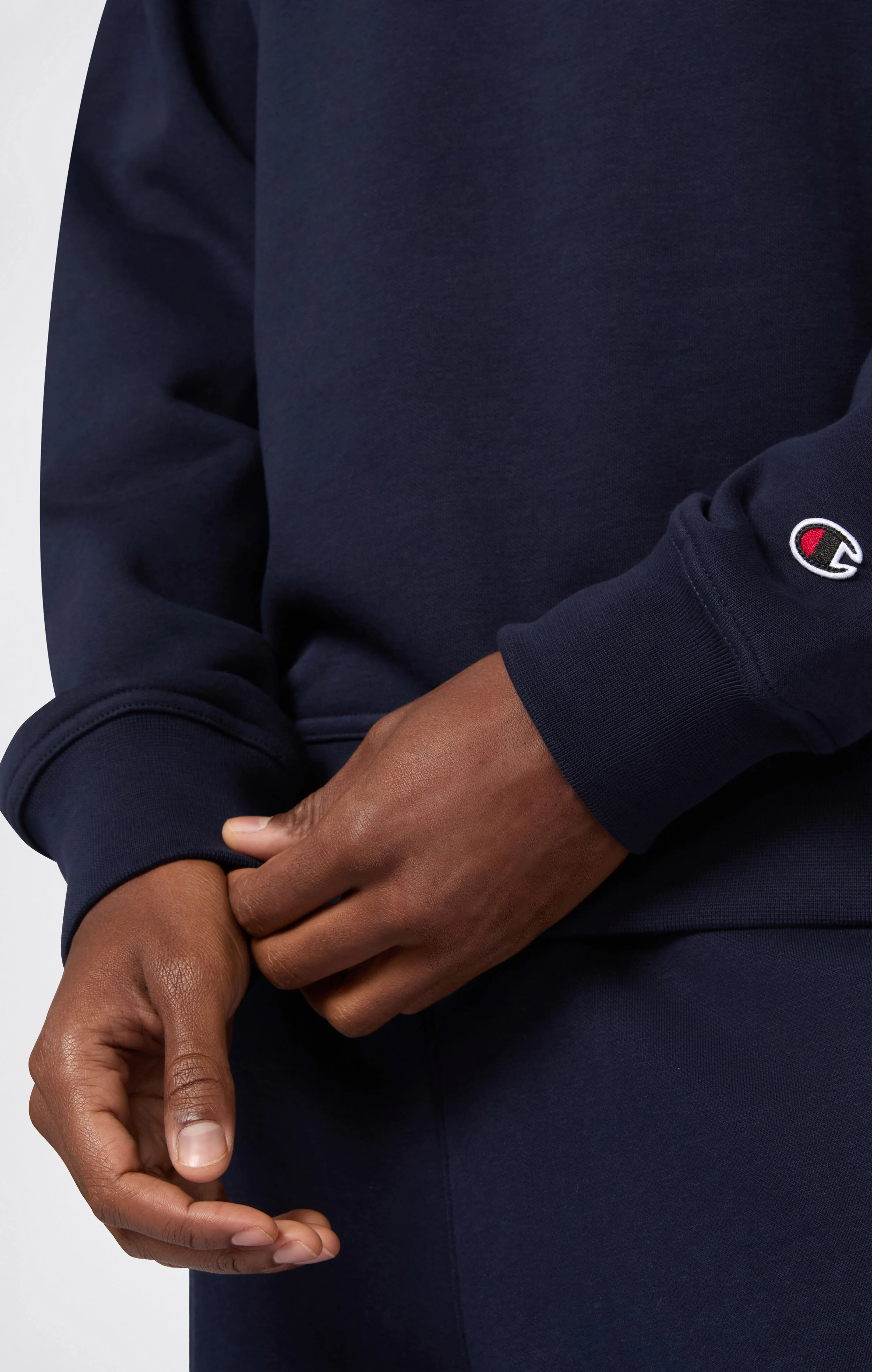 Men’s Fleece Crewneck Sweatshirt with Big Embroidered Logo Icons - Image 4