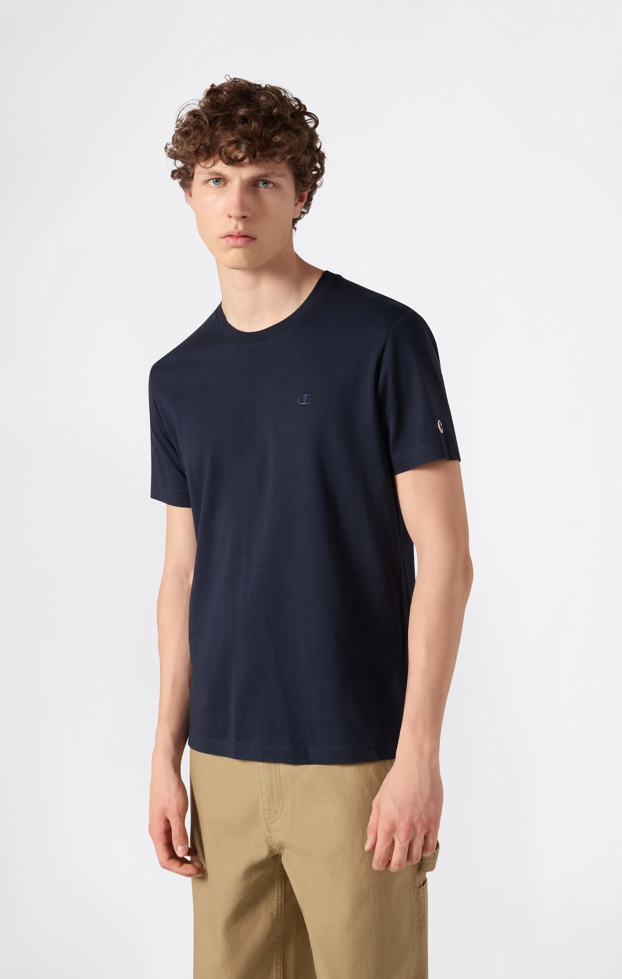 Men’s T-Shirt with Small C Embroidery Logo Icons
