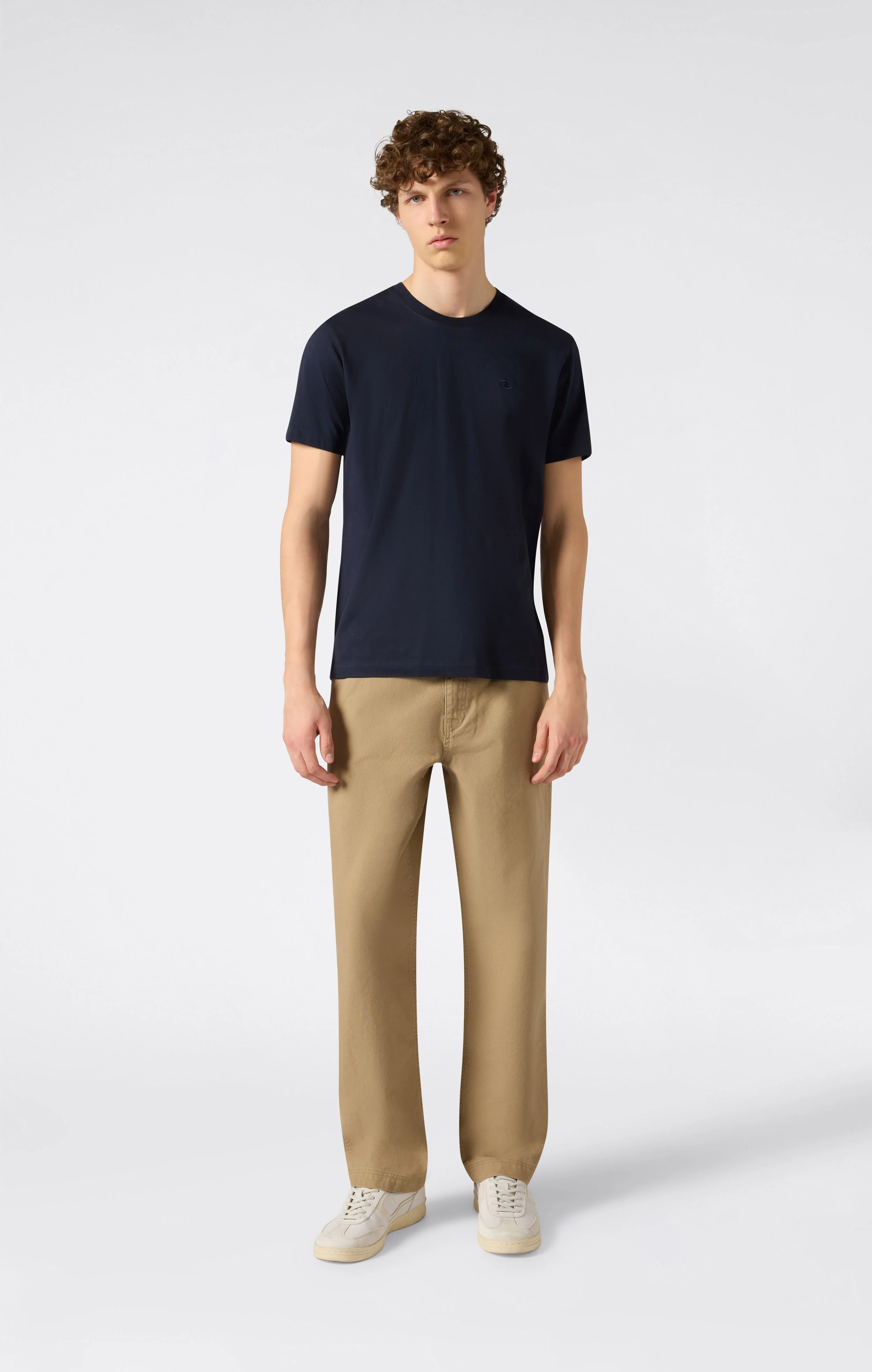 Men’s T-Shirt with Small C Embroidery Logo Icons - Image 2