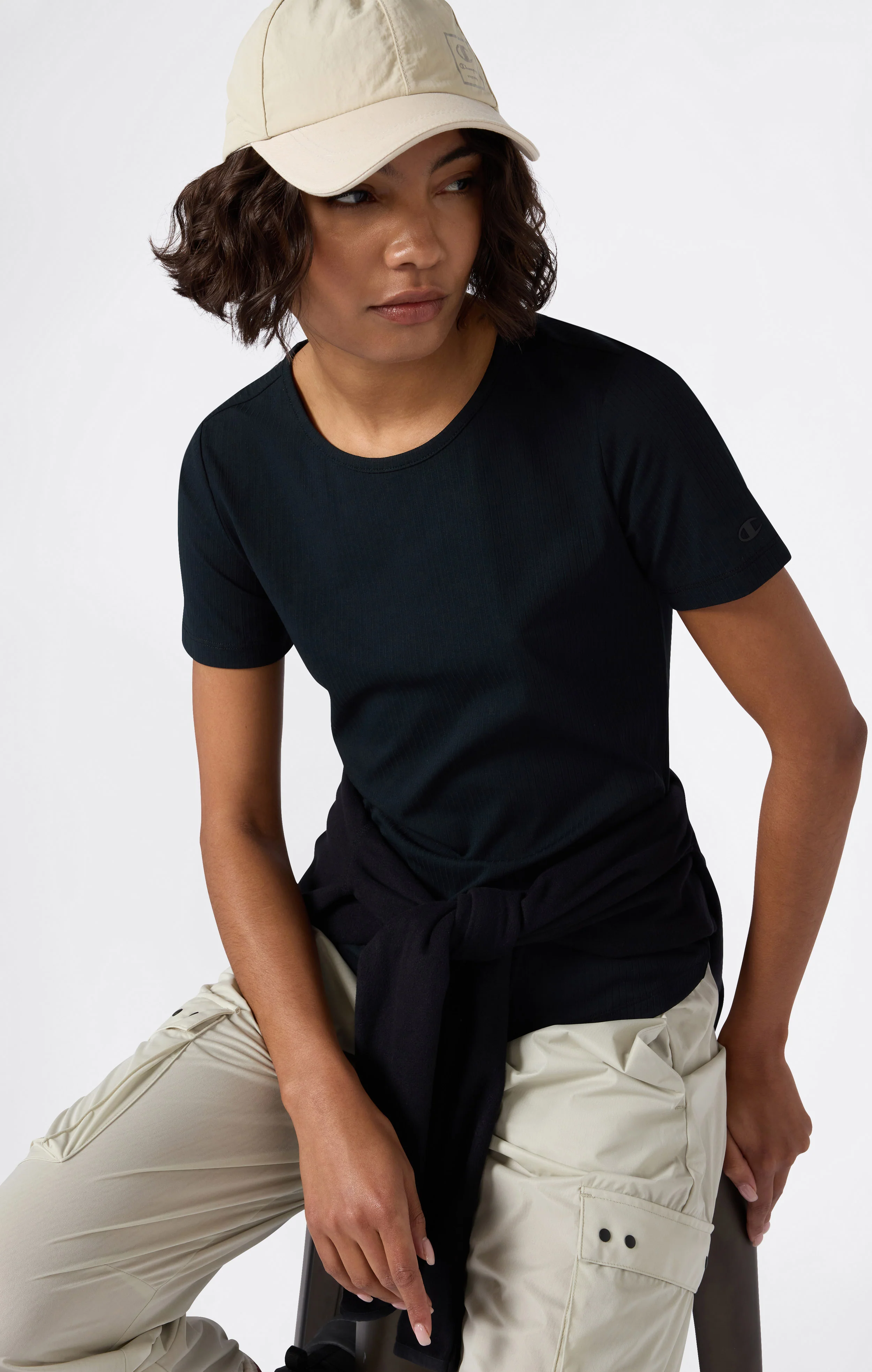 Women's Ribbed Slim Fit C-Tech T-Shirt - Image 4