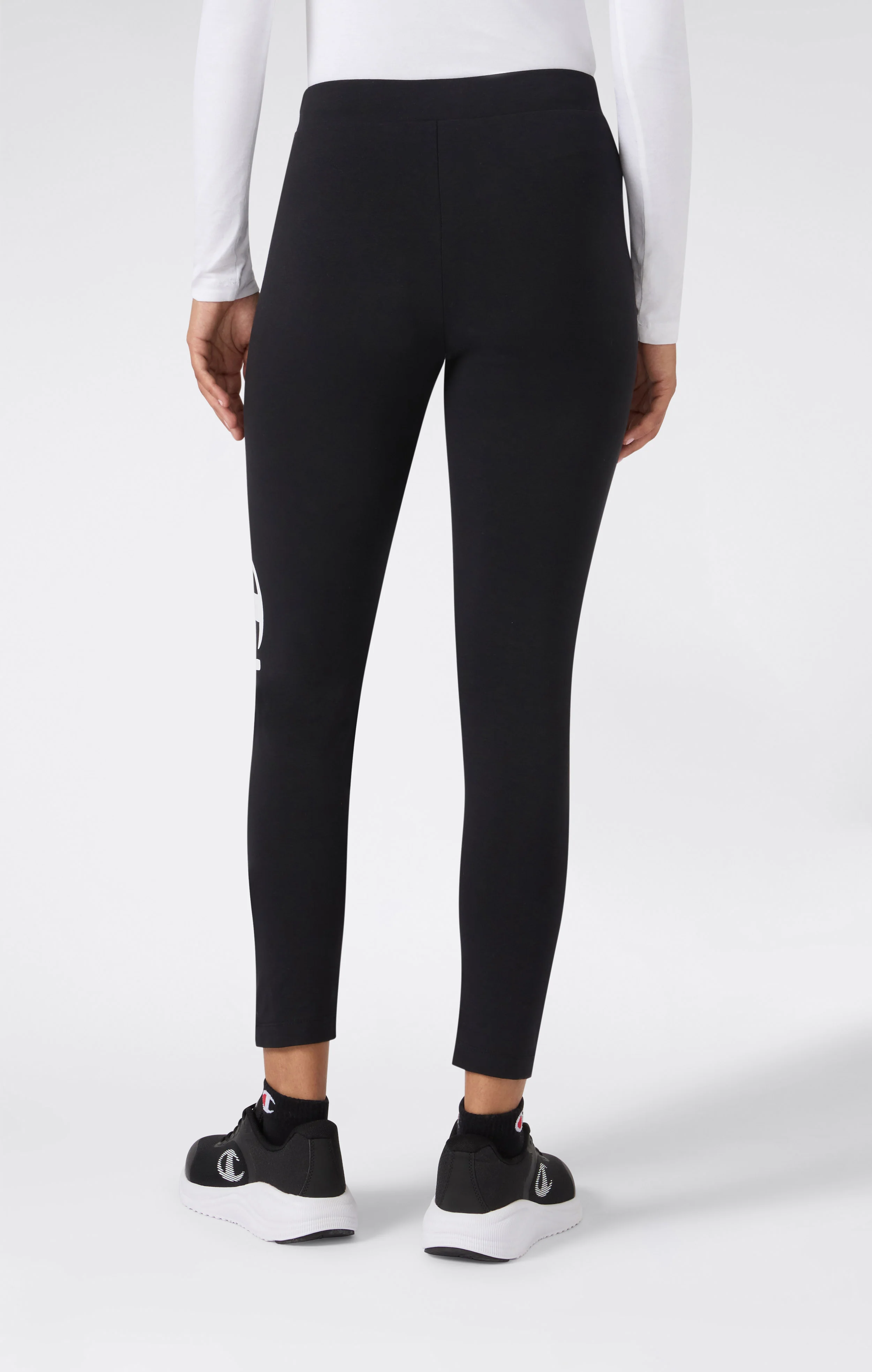 Women's Crop Leggings Script Logo - Image 4