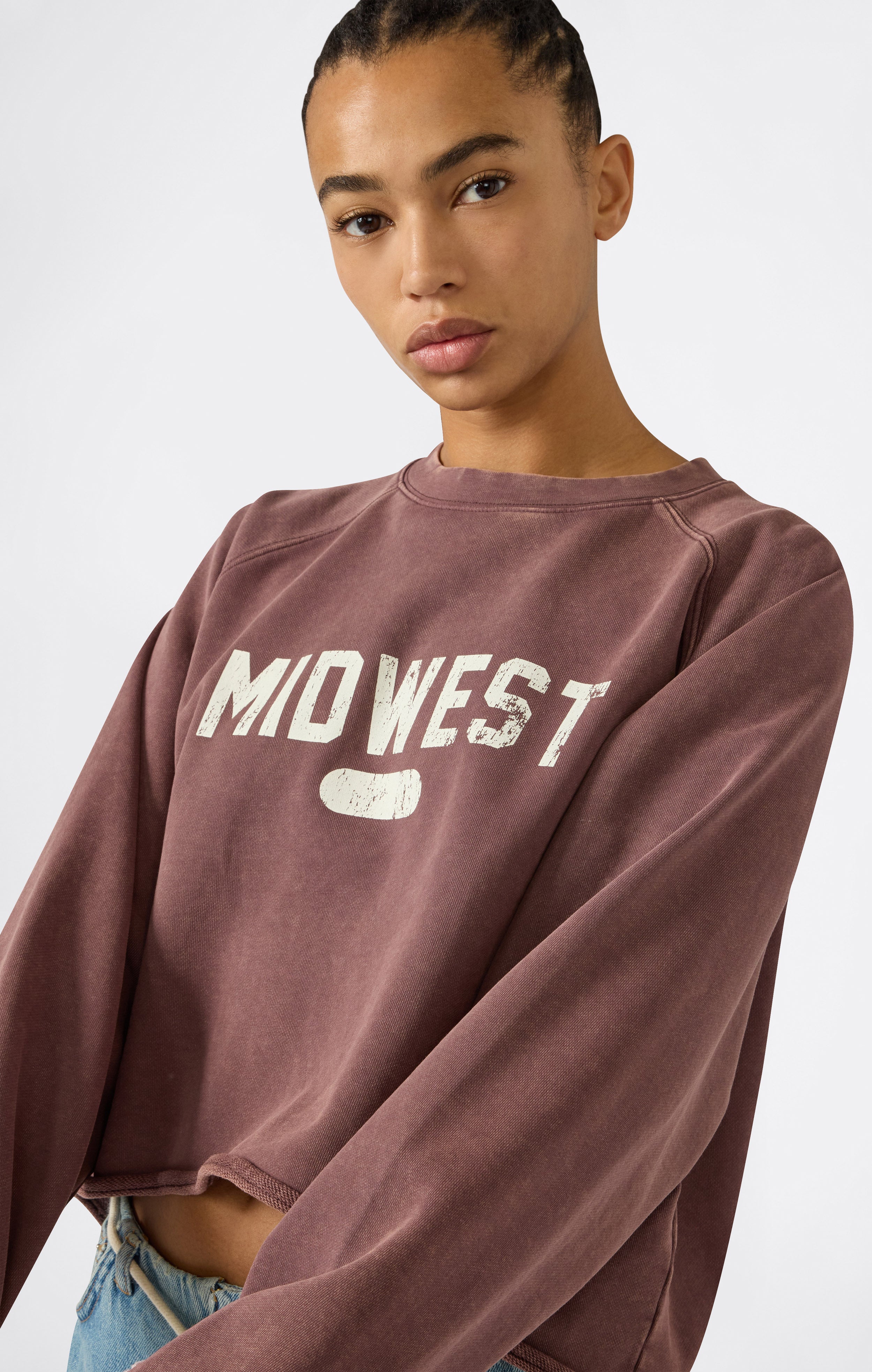 Women’s East West Cropped Crewneck Sweatshirt - Image 2