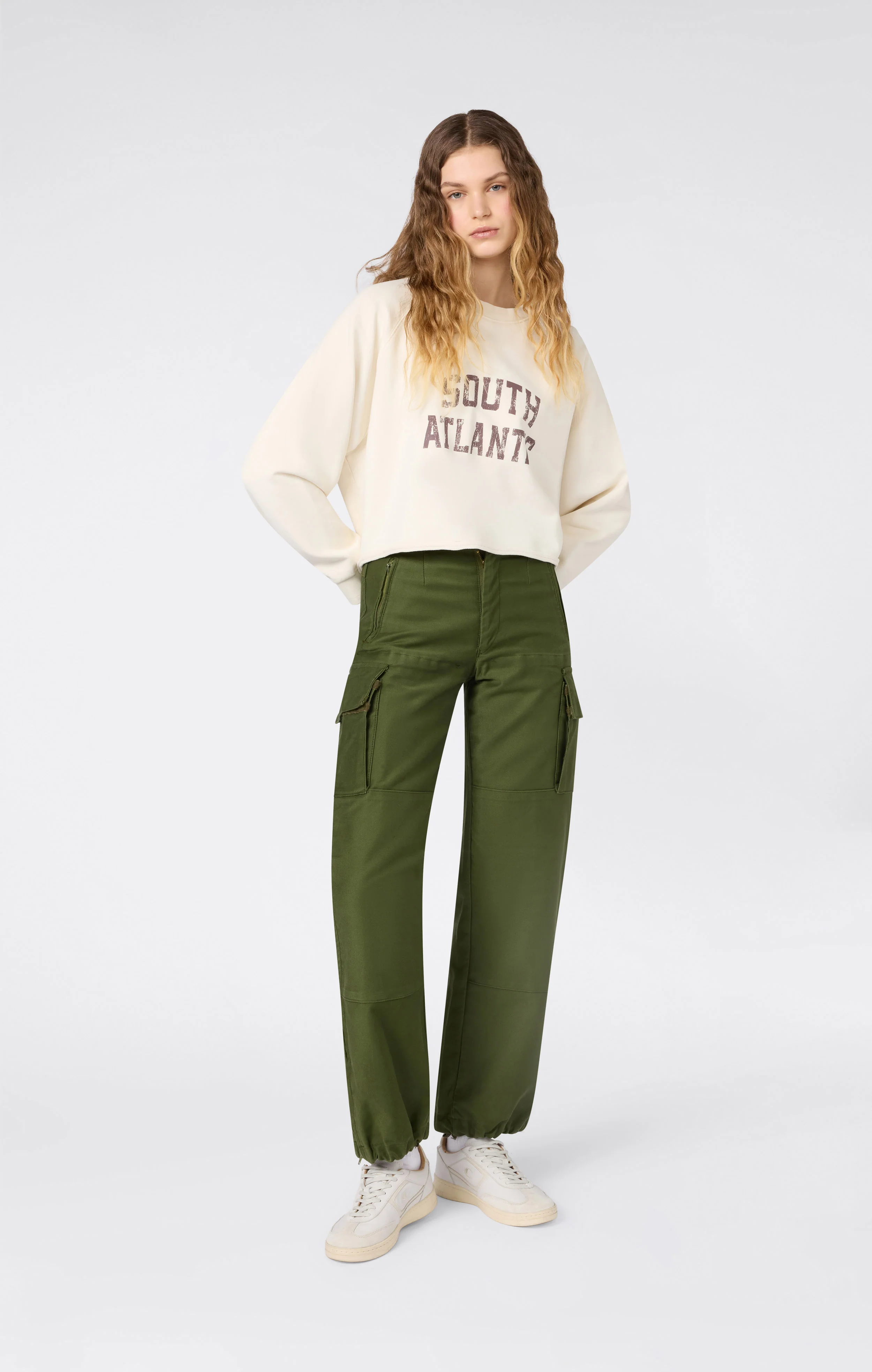 Women’s East West Cropped Crewneck Sweatshirt - Image 2