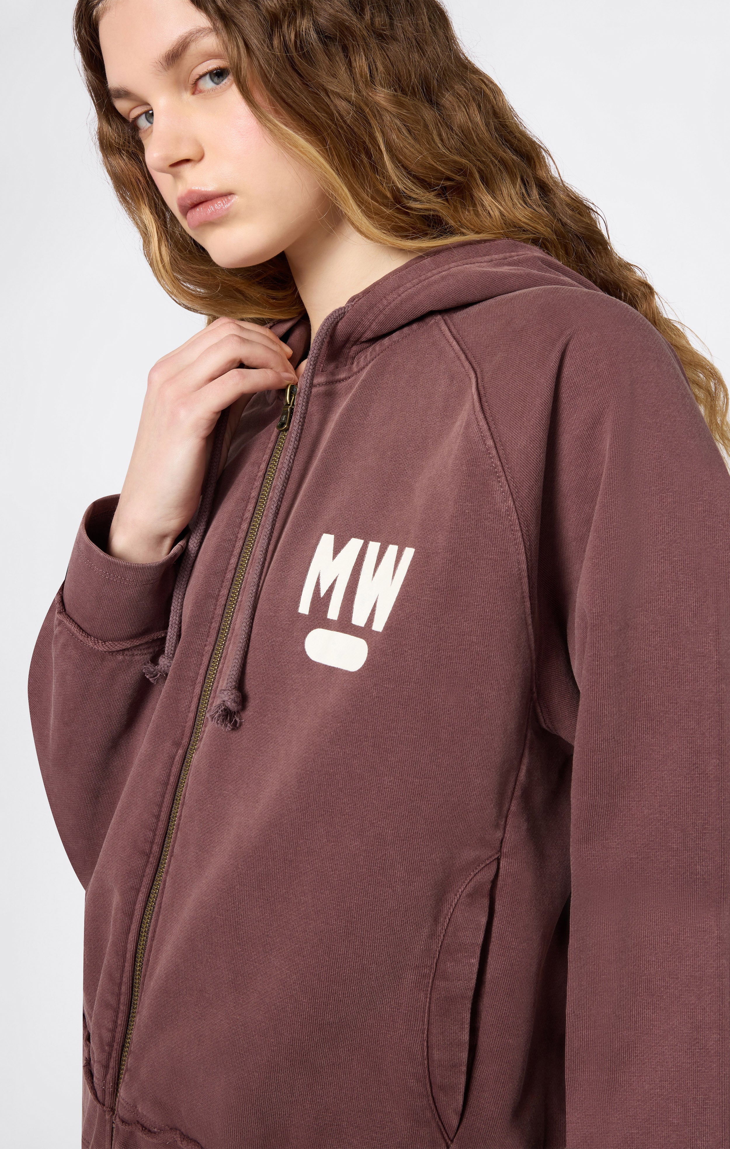 Women’s East West Hooded Full Zip Sweatshirt - Image 3