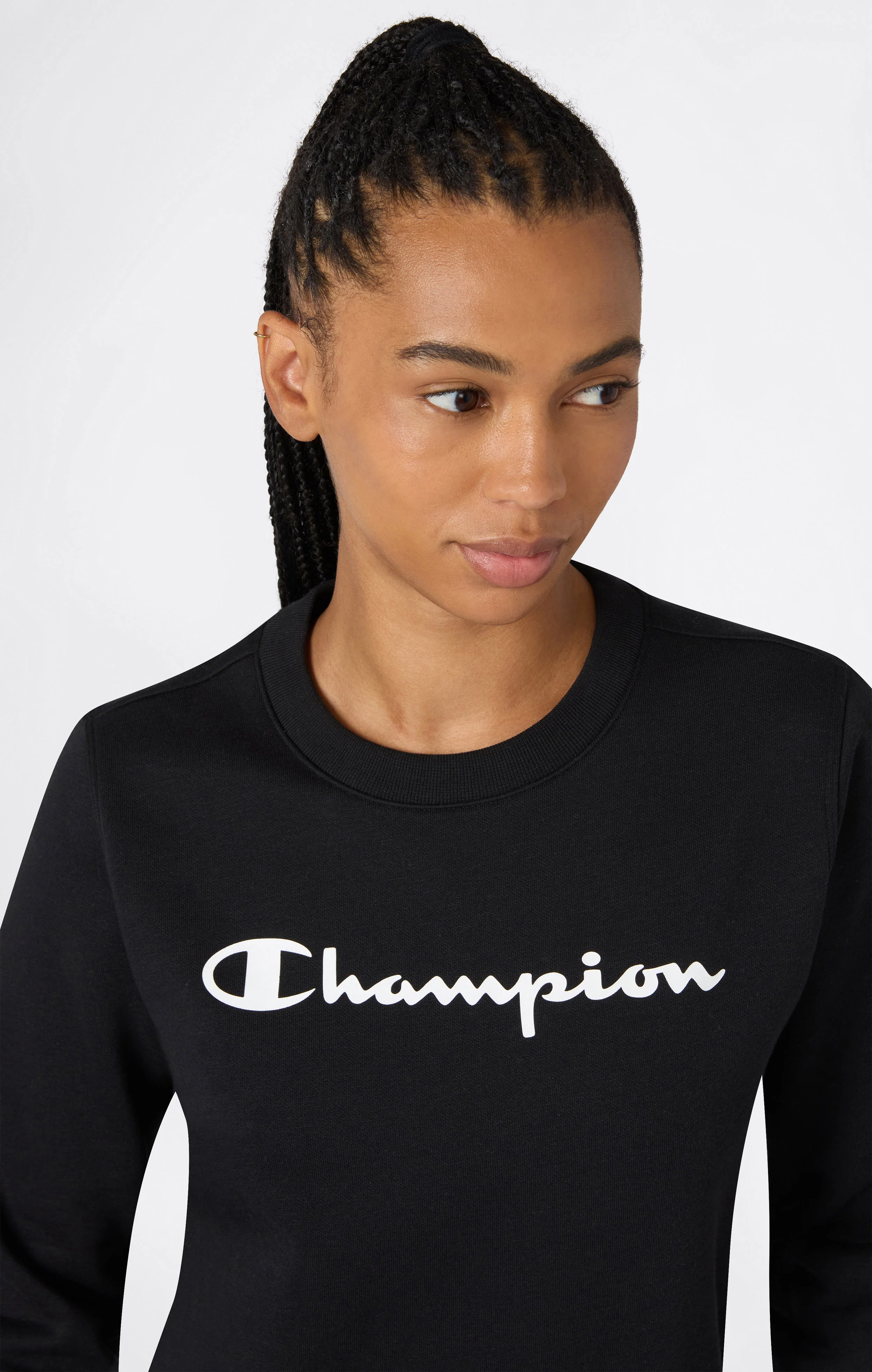 Women's Fleece Crewneck Sweatshirt Script Logo - Image 3