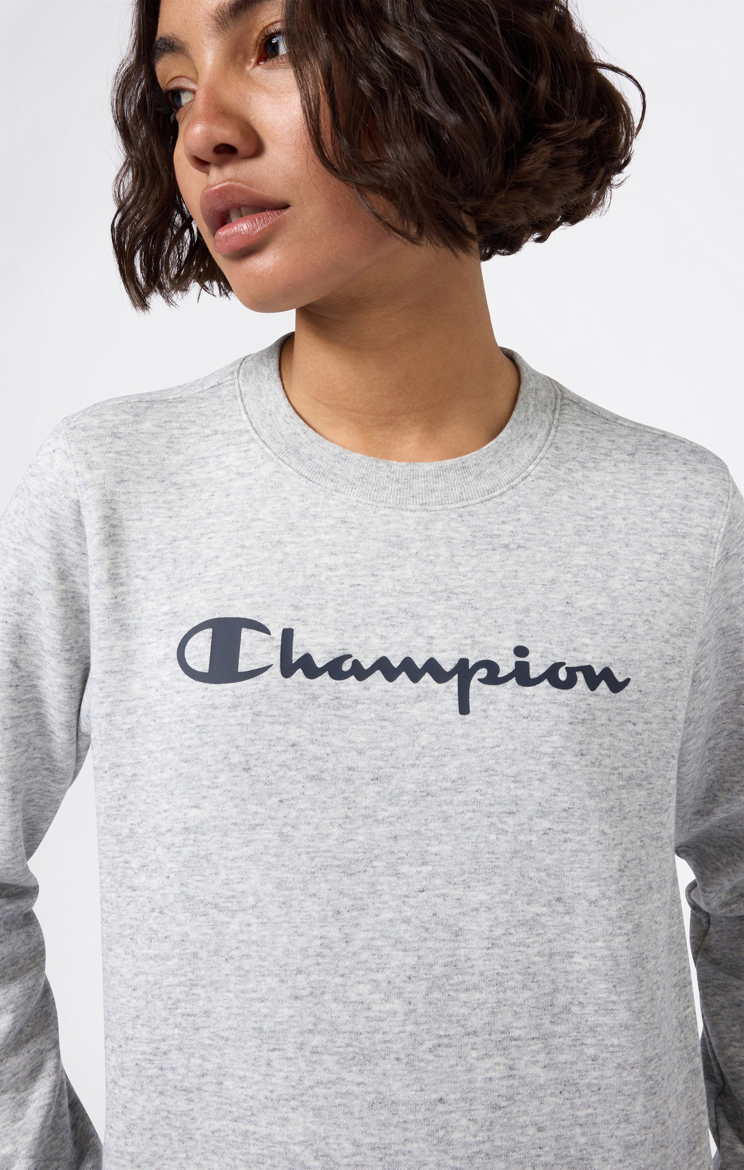 Women's Fleece Crewneck Sweatshirt Script Logo - Image 5