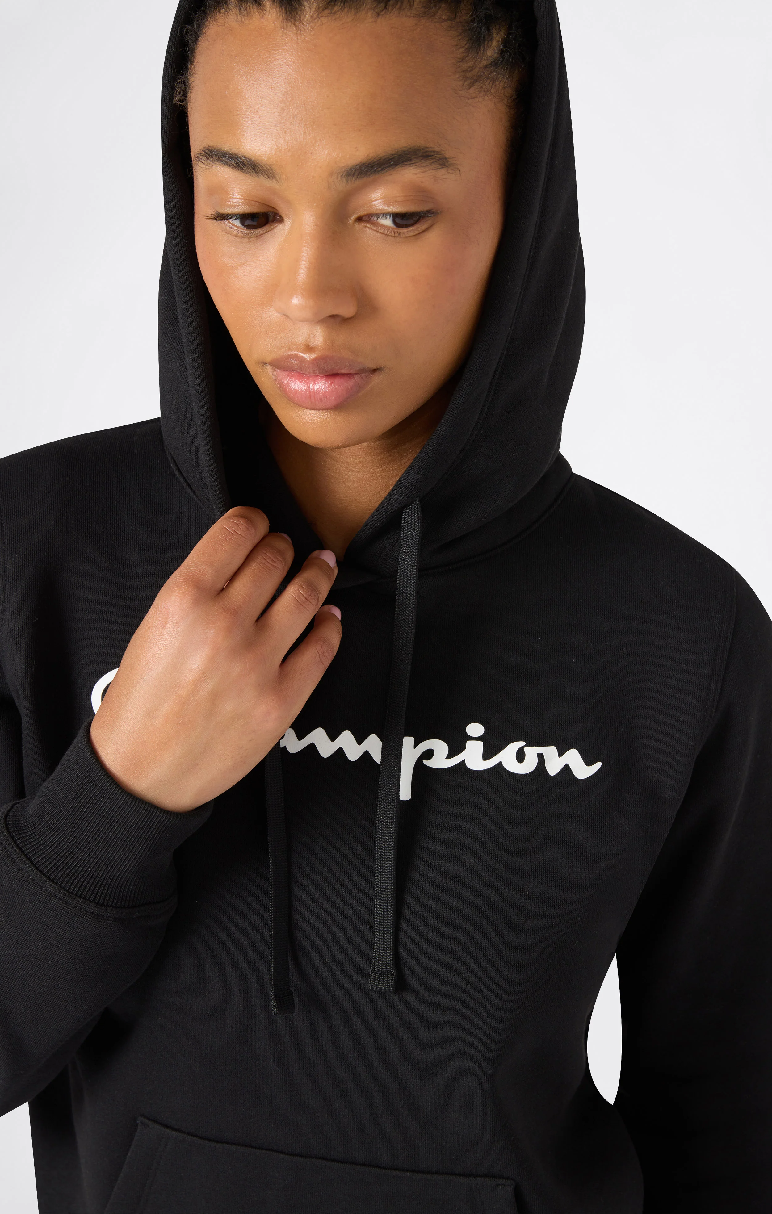 Women's Fleece Hooded Sweatshirt Script Logo - Image 3
