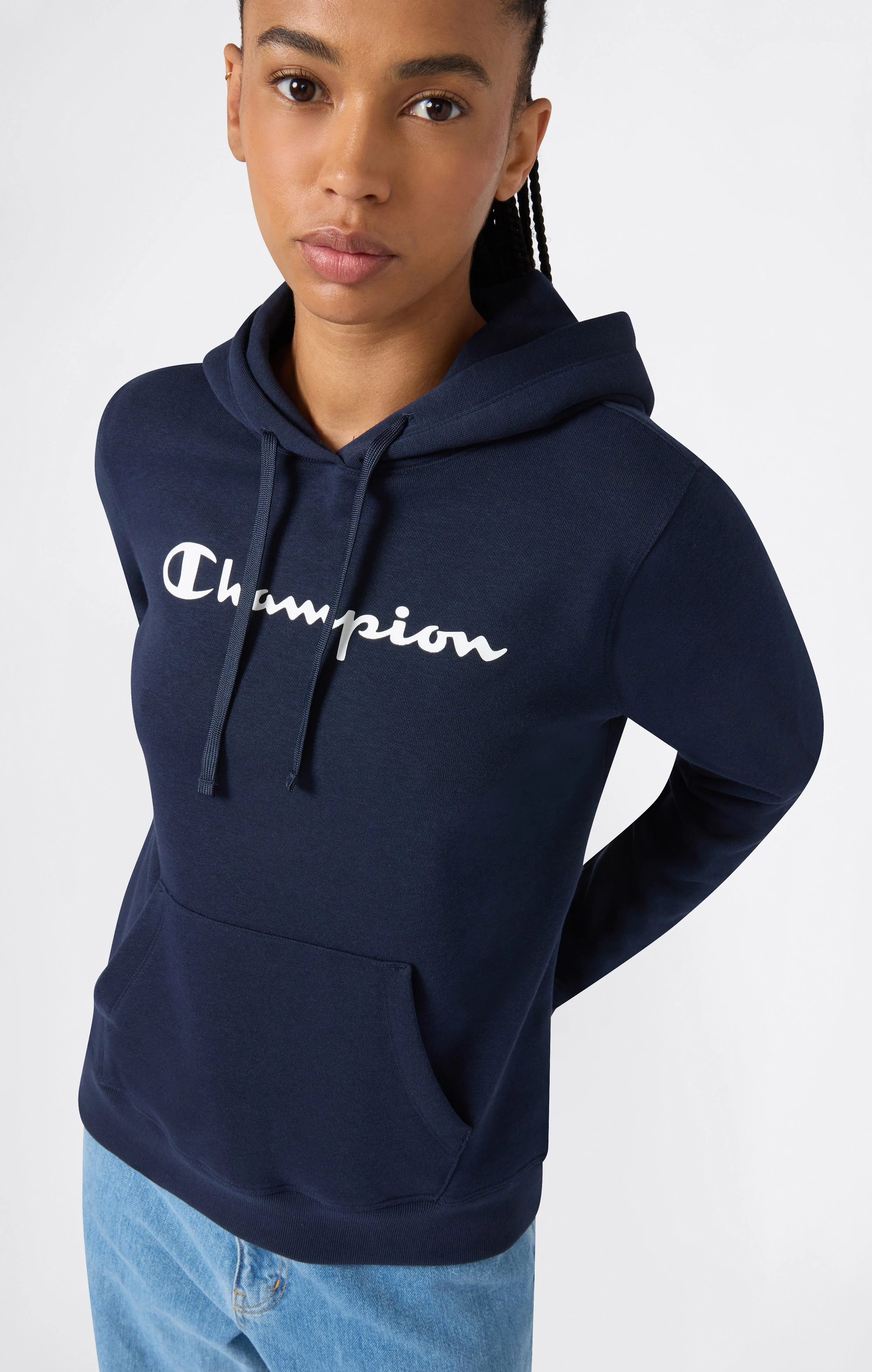 Women's Fleece Hooded Sweatshirt Script Logo - Image 3