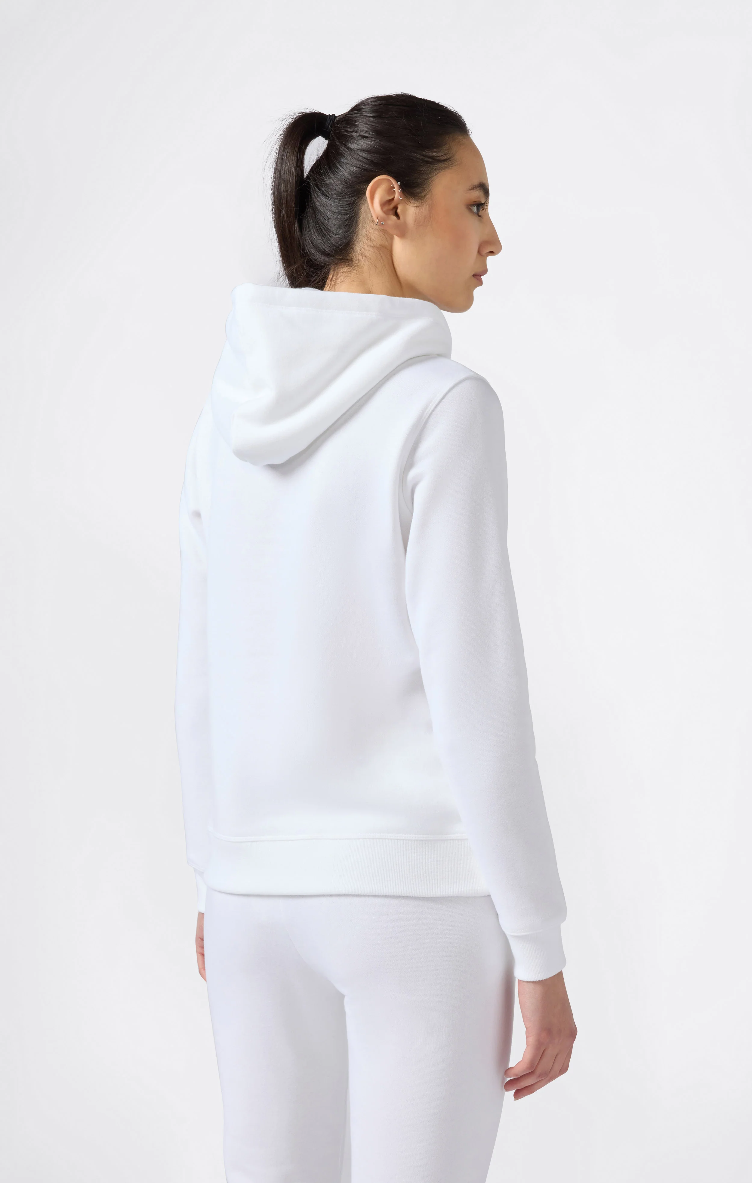 Women's Fleece Hooded Sweatshirt Script Logo - Image 5