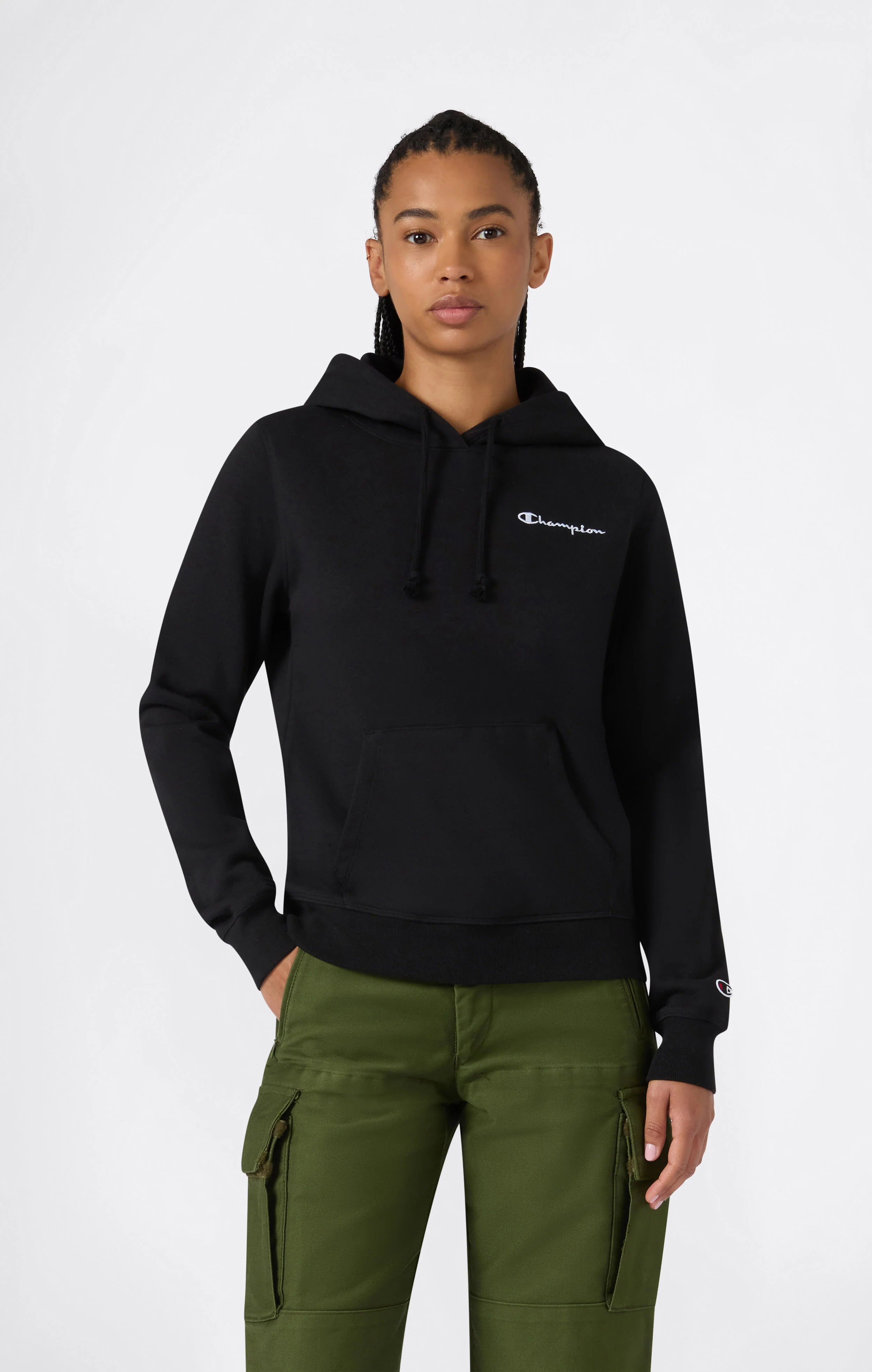 Women’s Fleece Hoodie with Small Embroidered Logo Icons