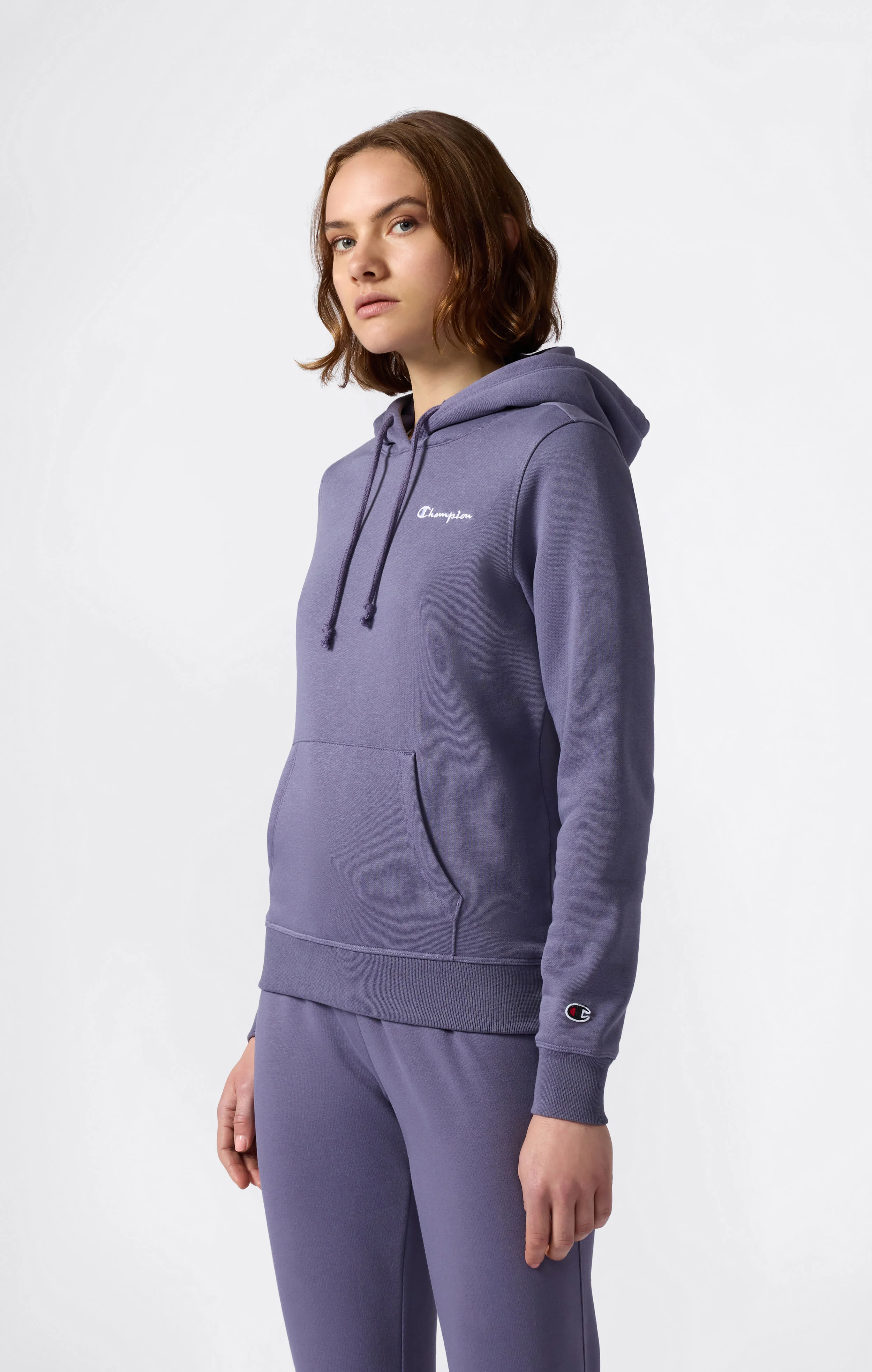 Women’s Fleece Hoodie with Small Embroidered Logo Icons