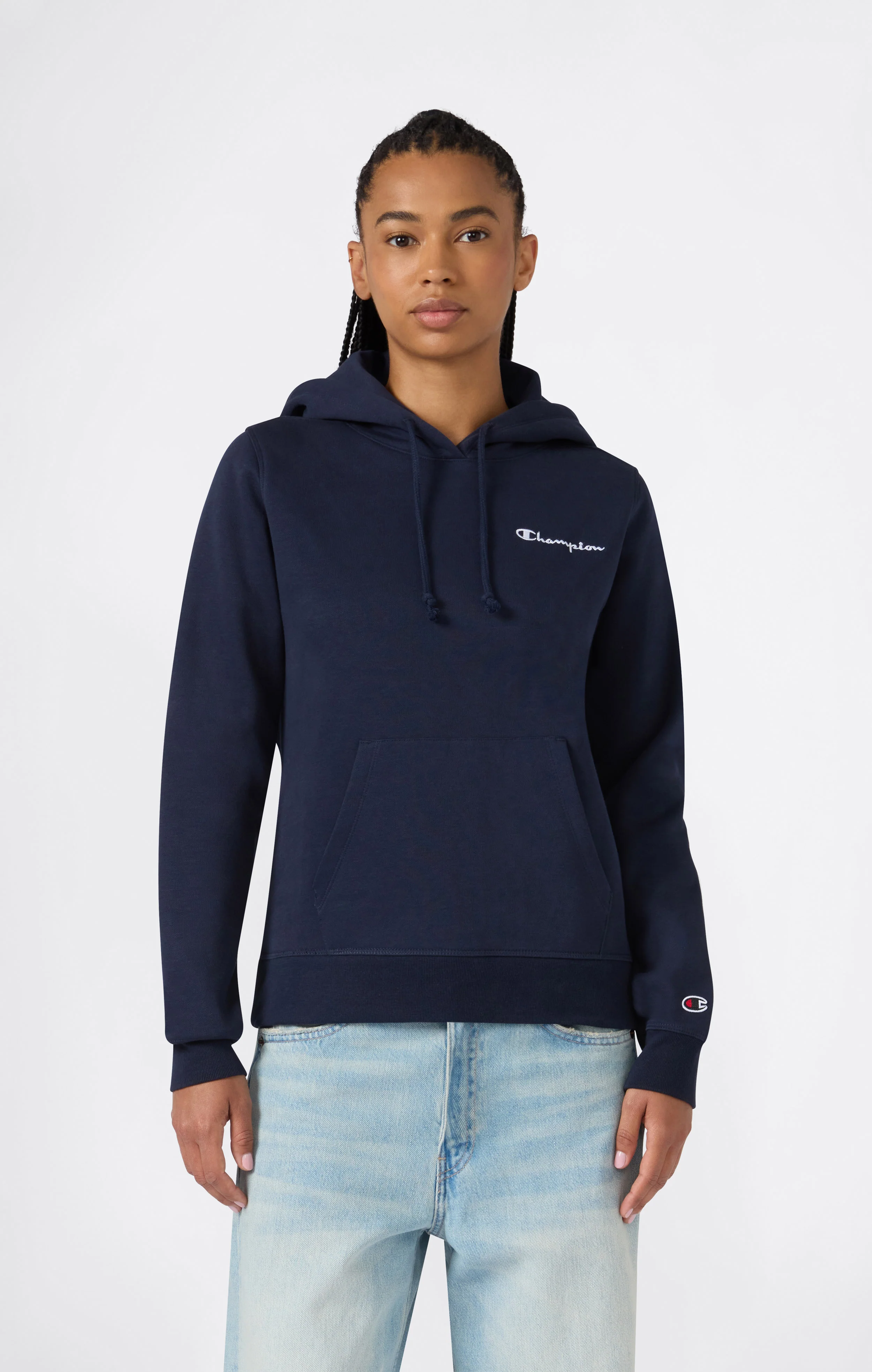 Women’s Fleece Hoodie with Small Embroidered Logo Icons