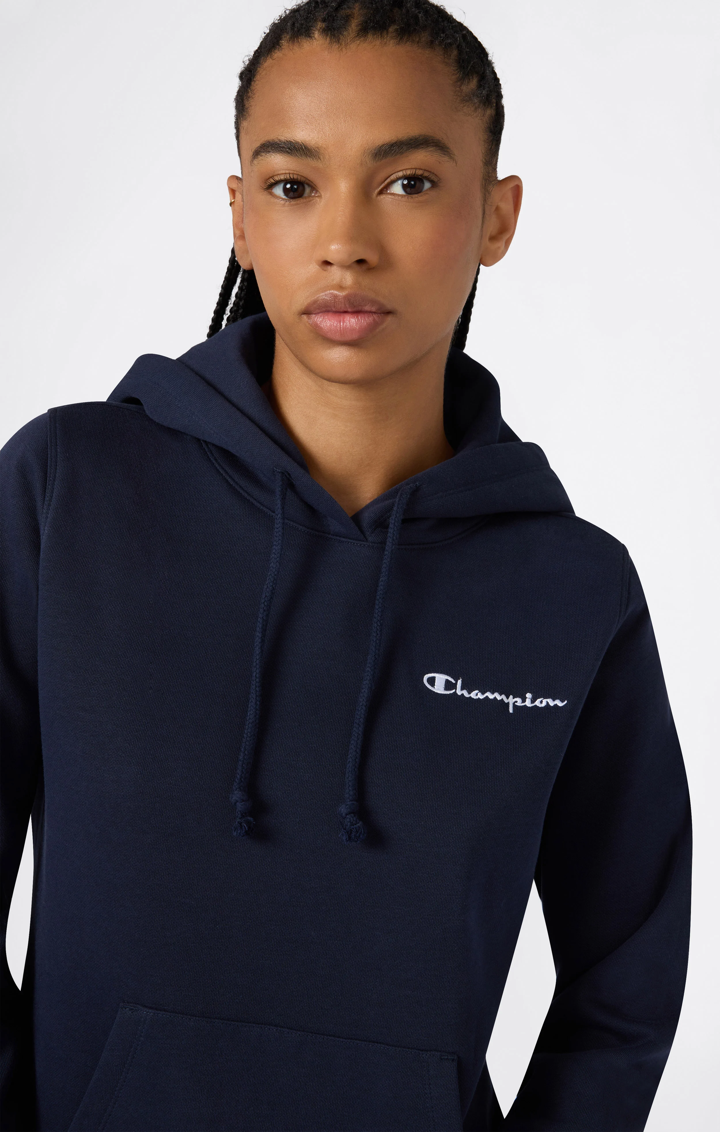 Women’s Fleece Hoodie with Small Embroidered Logo Icons - Image 3
