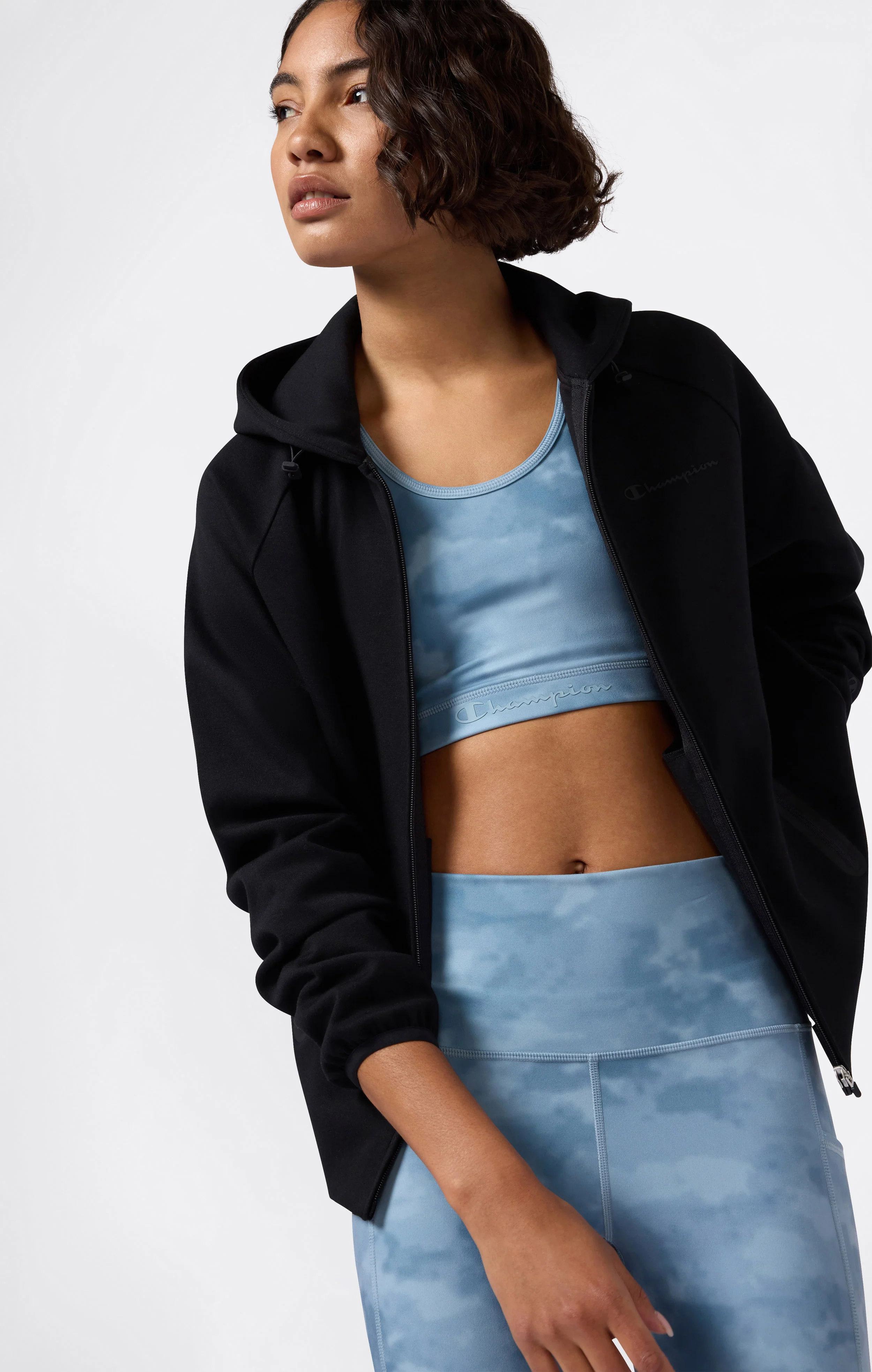 Women’s Full Zip Hoodie Stretch Poly-Cotton Sweatshirt C-Tech - Image 4