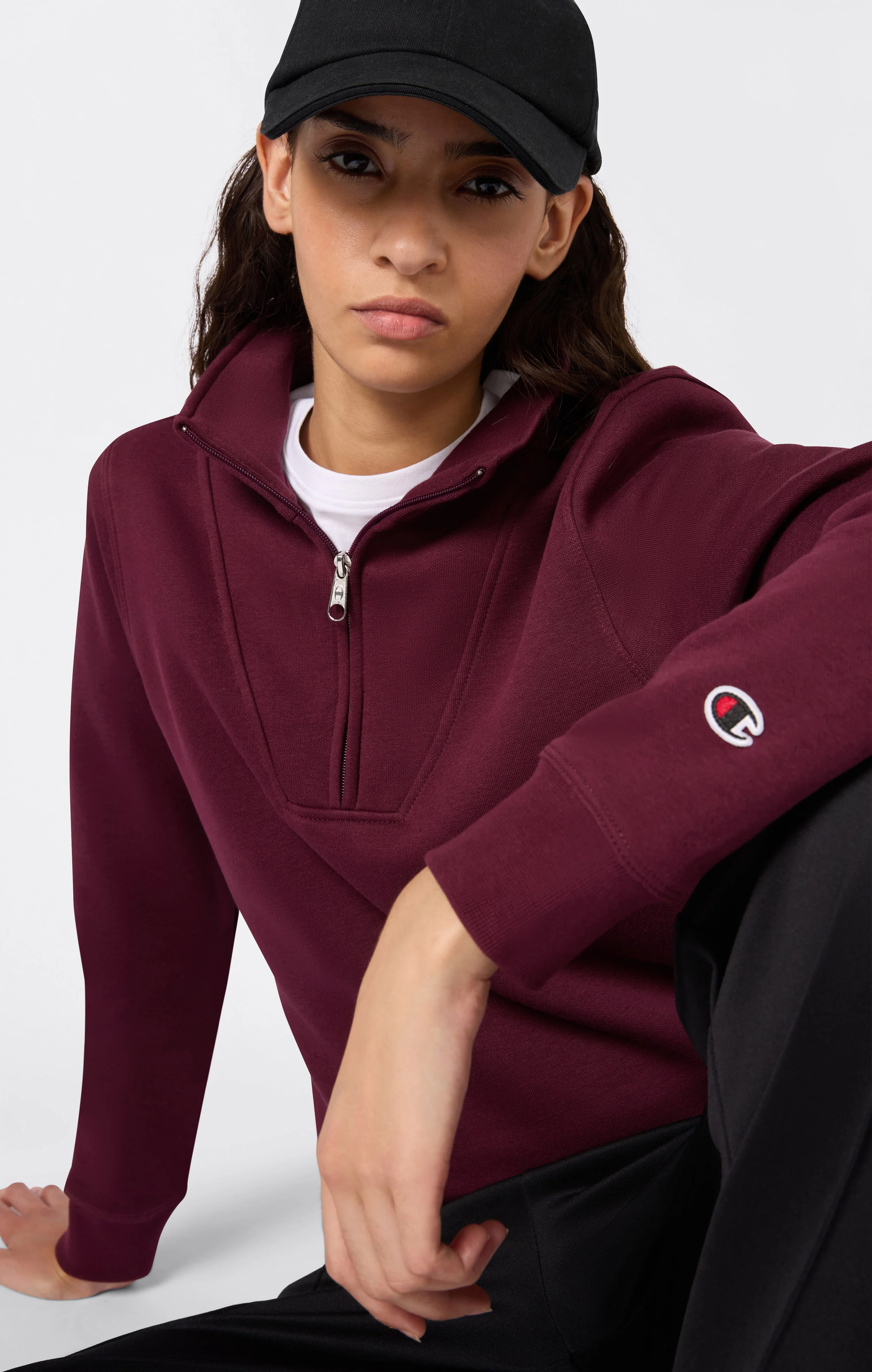 Women’s Half Zip Fleece Sweatshirt Icons - Image 2