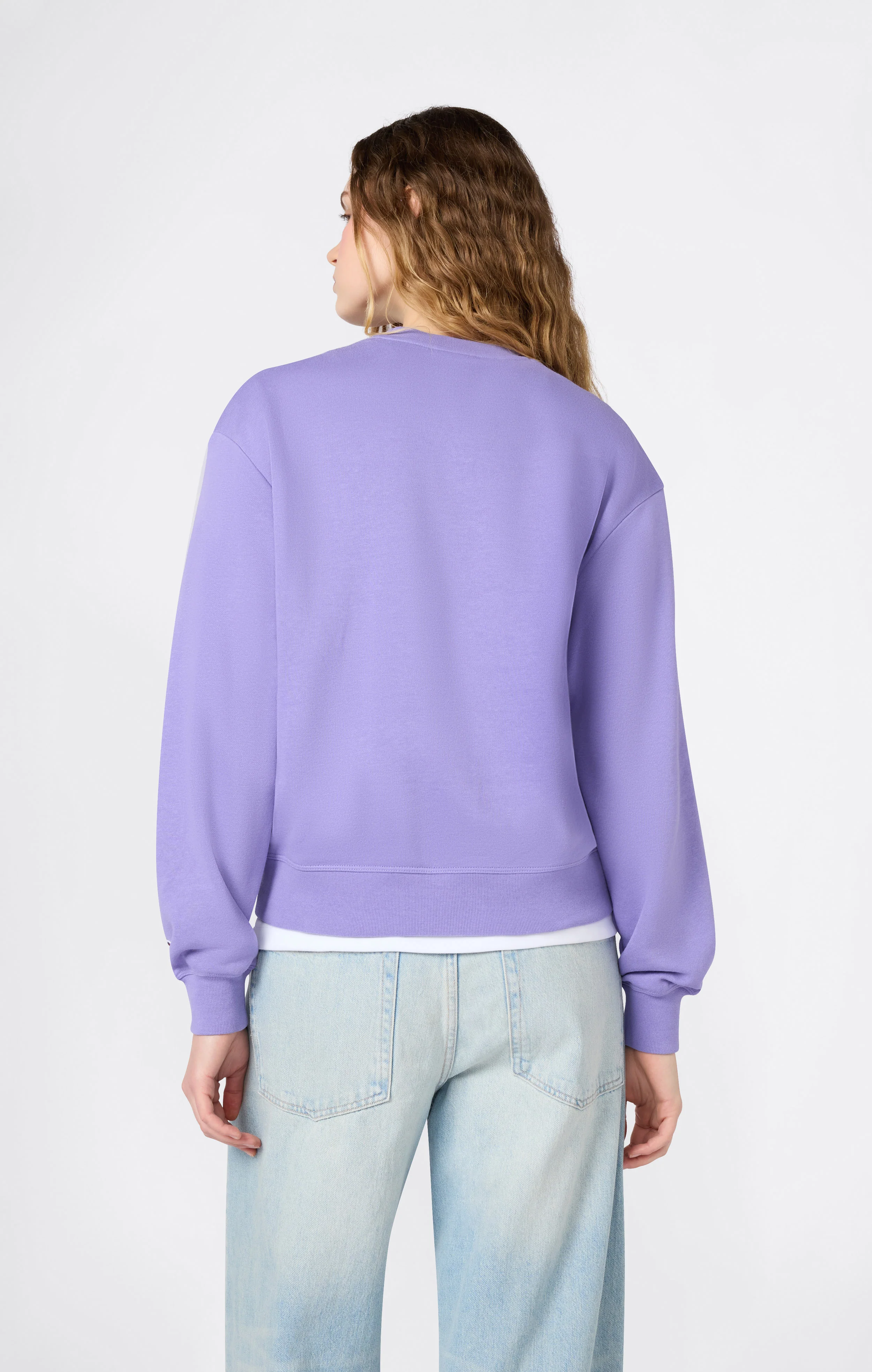 Women’s Lightweight Crewneck Sweatshirt with Tonal Embroidered “C” Logo Icons - Image 4