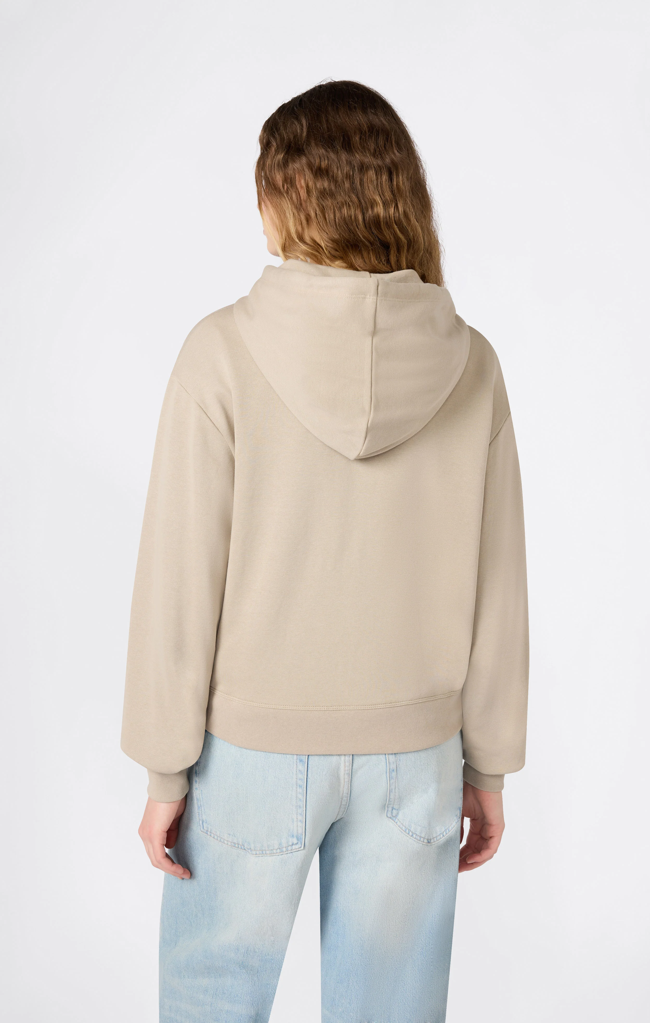 Women’s Lightweight Full Zip Hooded Sweatshirt with Tonal Embroidered “C” Logo Icons - Image 4