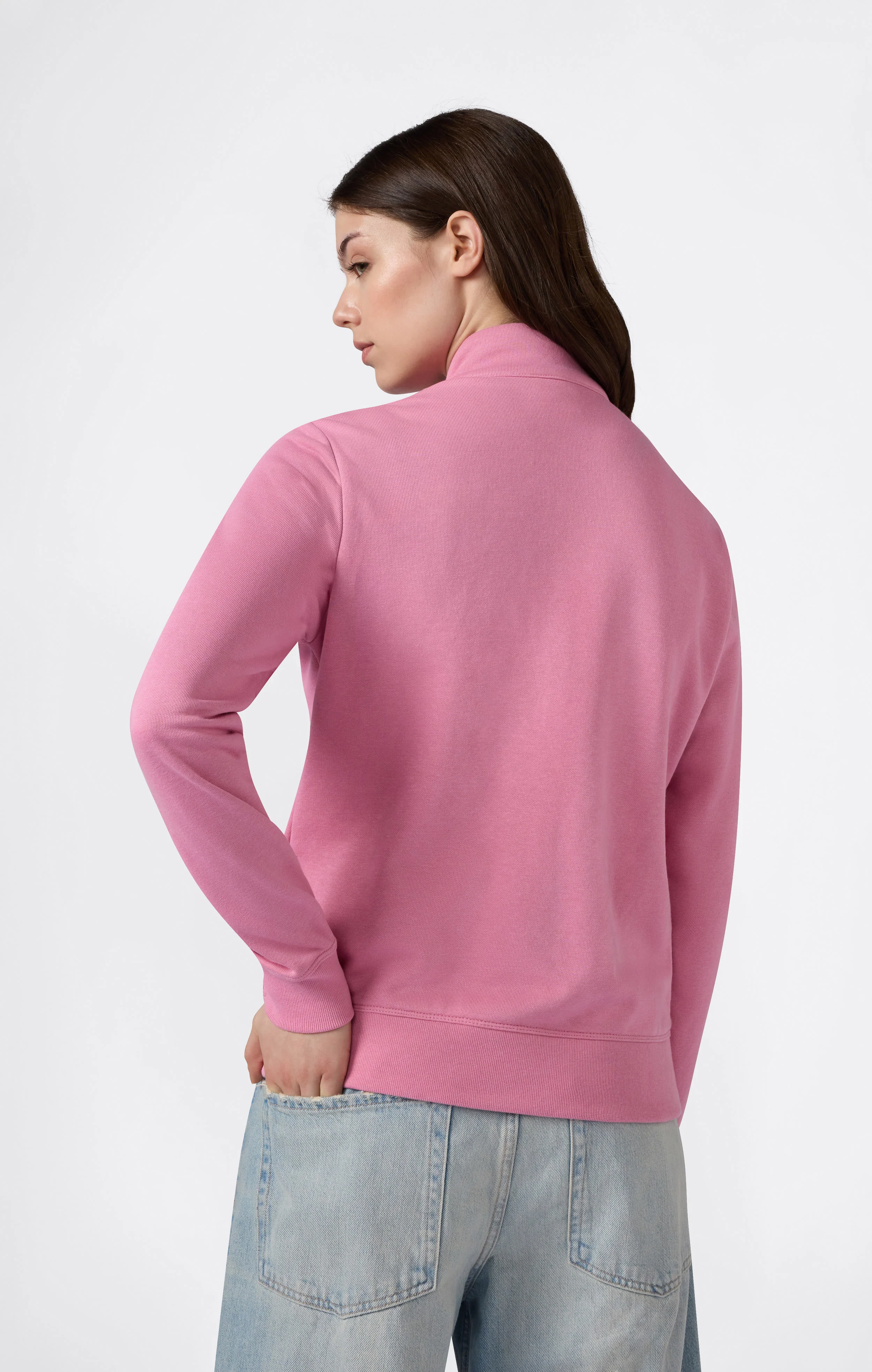 Women’s Lightweight Full Zip Sweatshirt with Contrast Logo Icons - Image 4