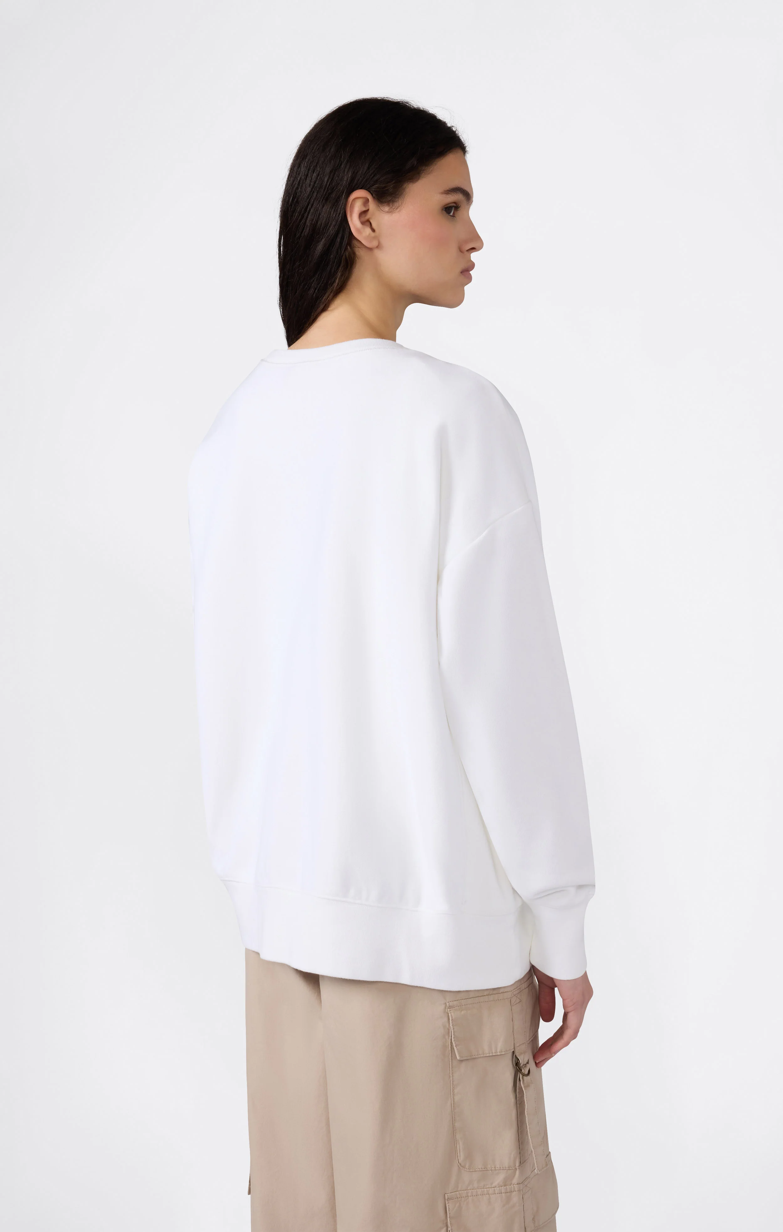 Women’s Lightweight Reverse Weave Crewneck Sweatshirt with Embroidered Logo - Image 3
