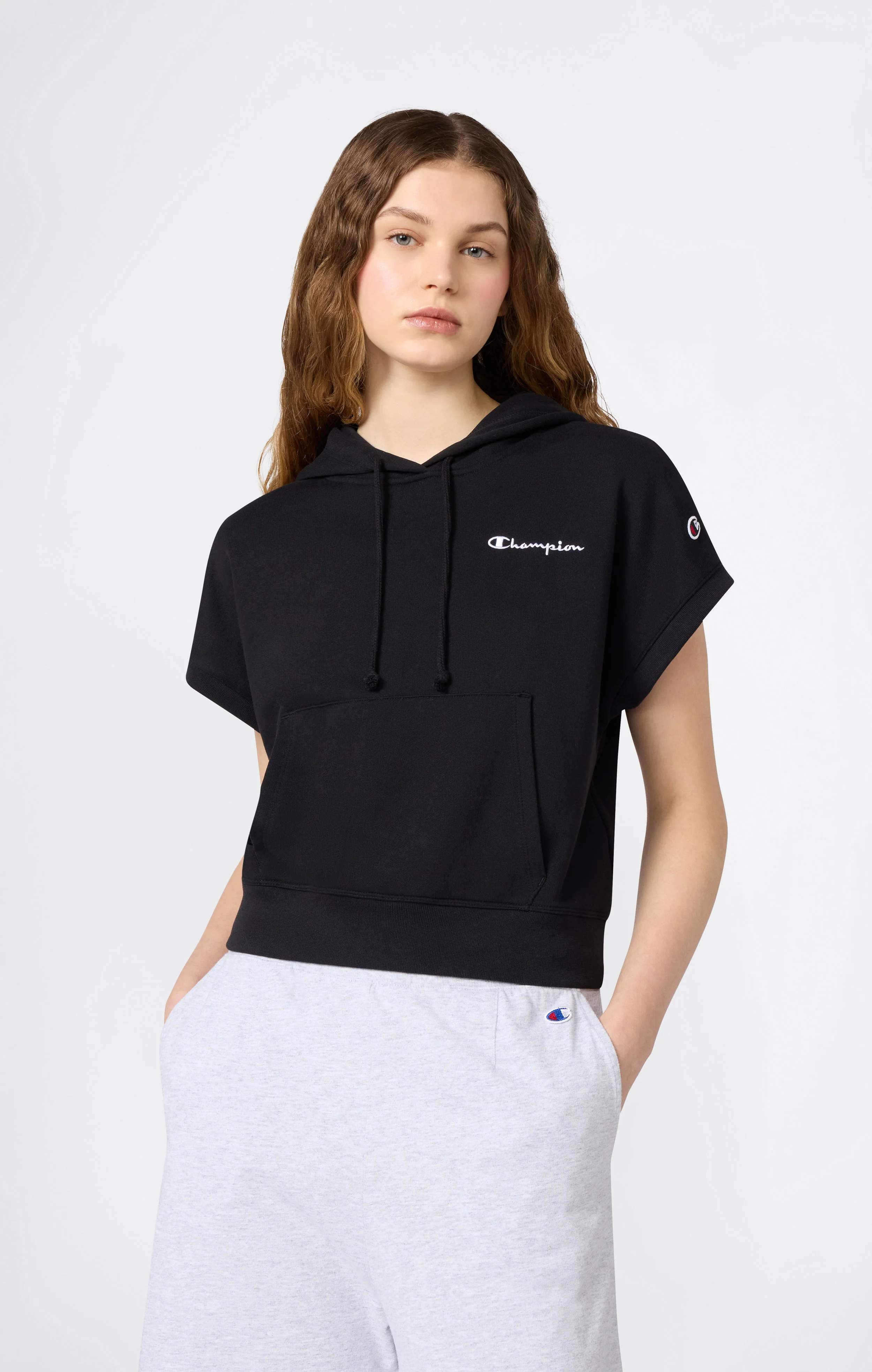 Women’s Lightweight Short Sleeve Hooded Sweatshirt Icons