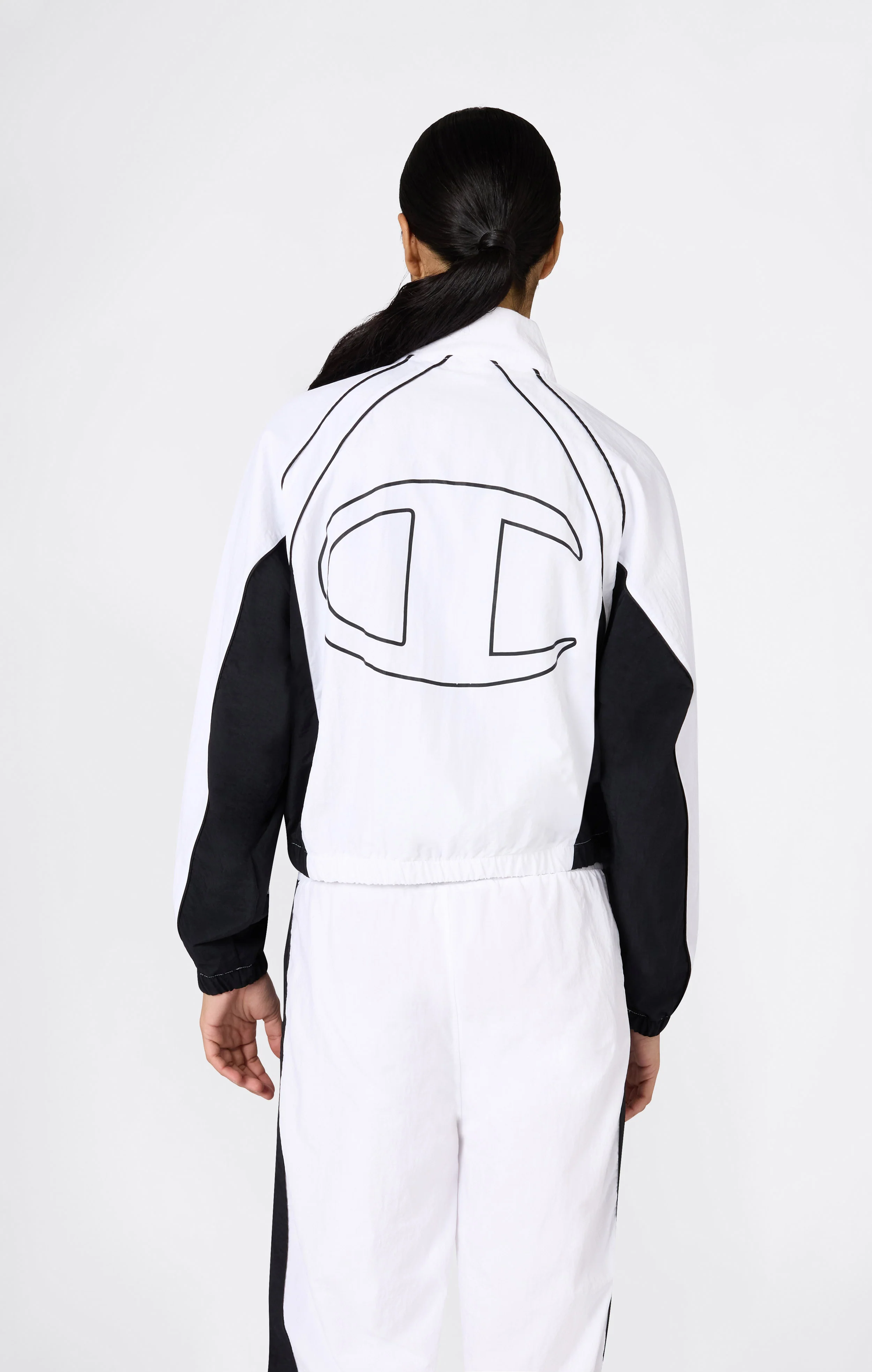 Women’s Woven Nylon Full-Zip Track Top Loose Fit - Image 3
