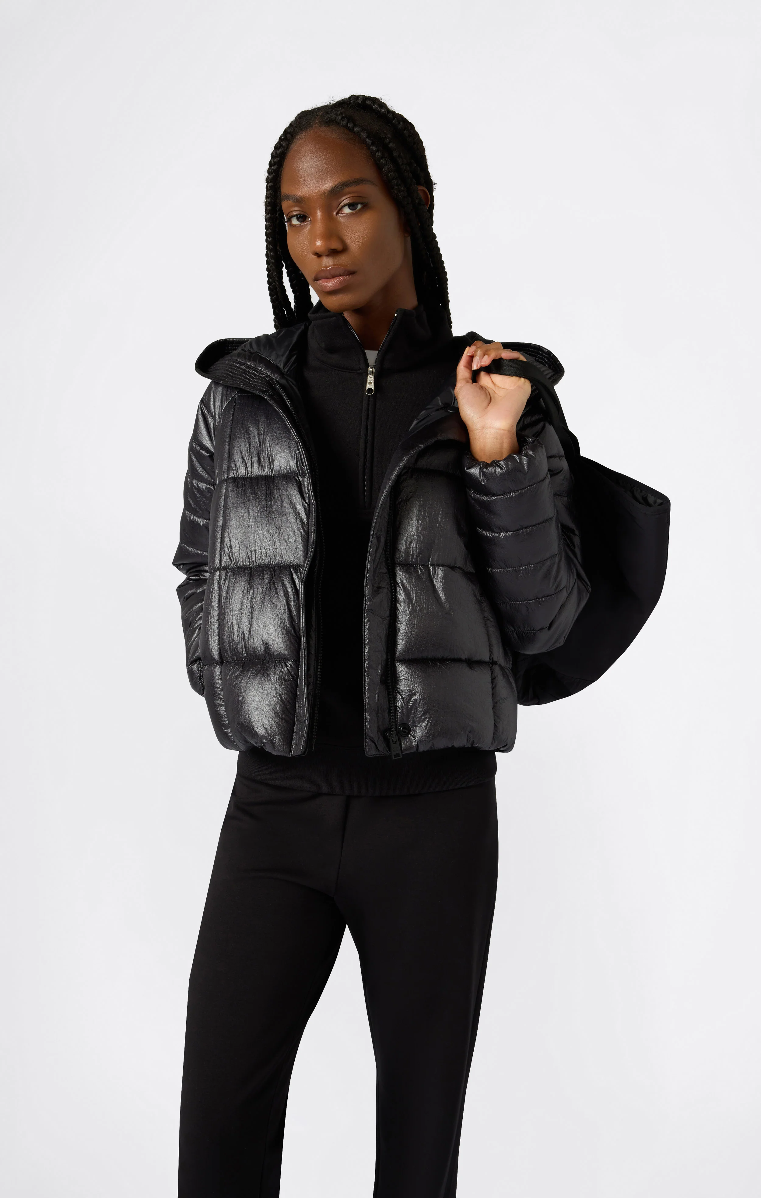Women’s Shiny Hooded Puffer Jacket - Image 4