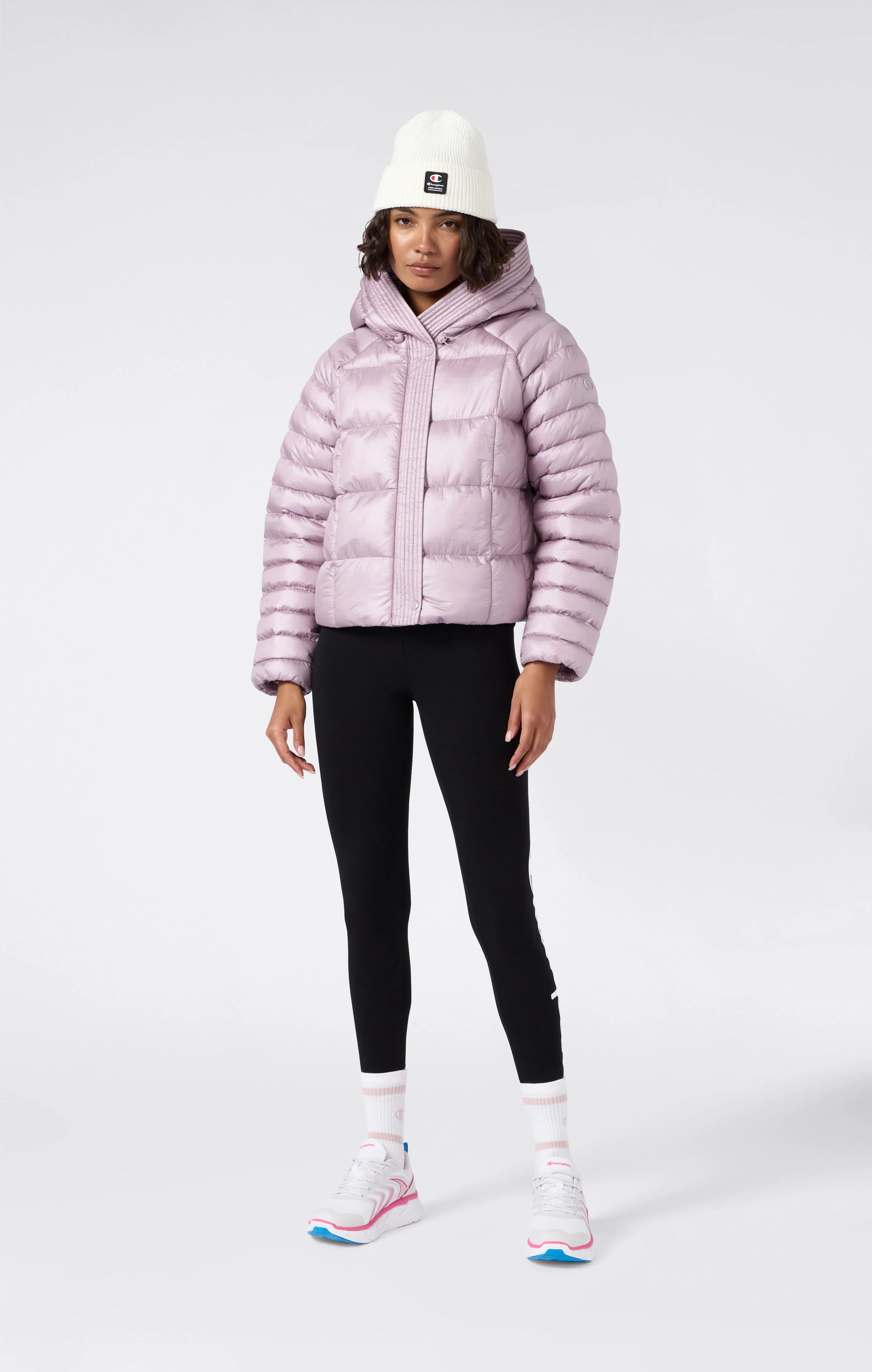 Women’s Shiny Hooded Puffer Jacket - Image 2