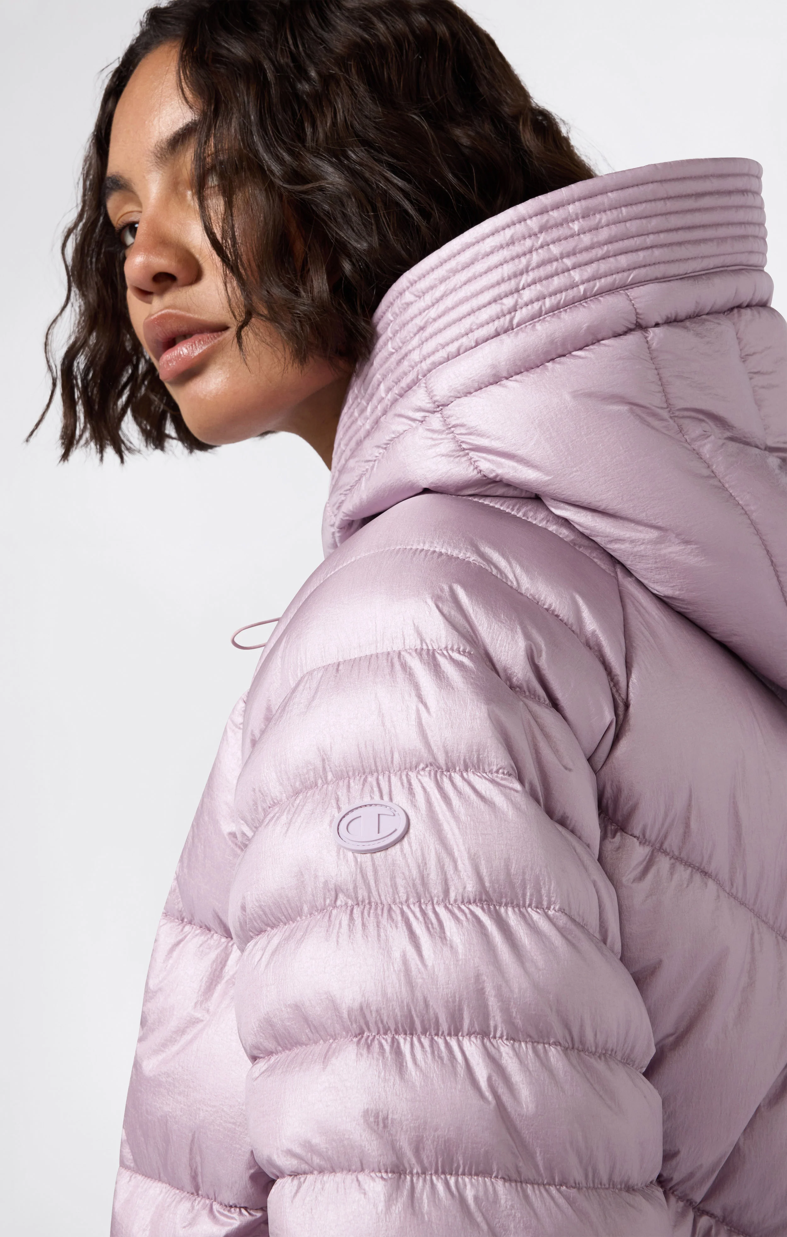 Women’s Shiny Hooded Puffer Jacket - Image 3